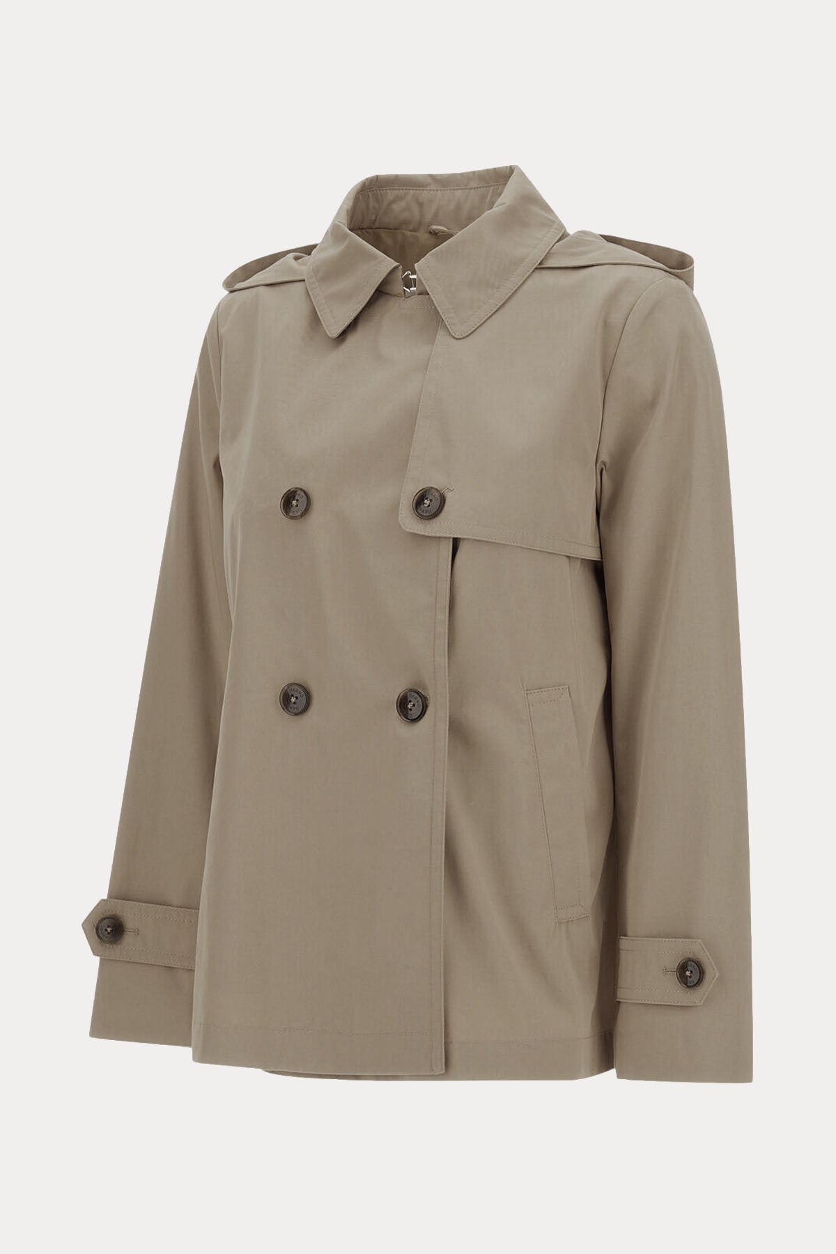 Herno Rain Regular Fit Kapüşonlu Kruvaze Ceket-Ceket-Libas
