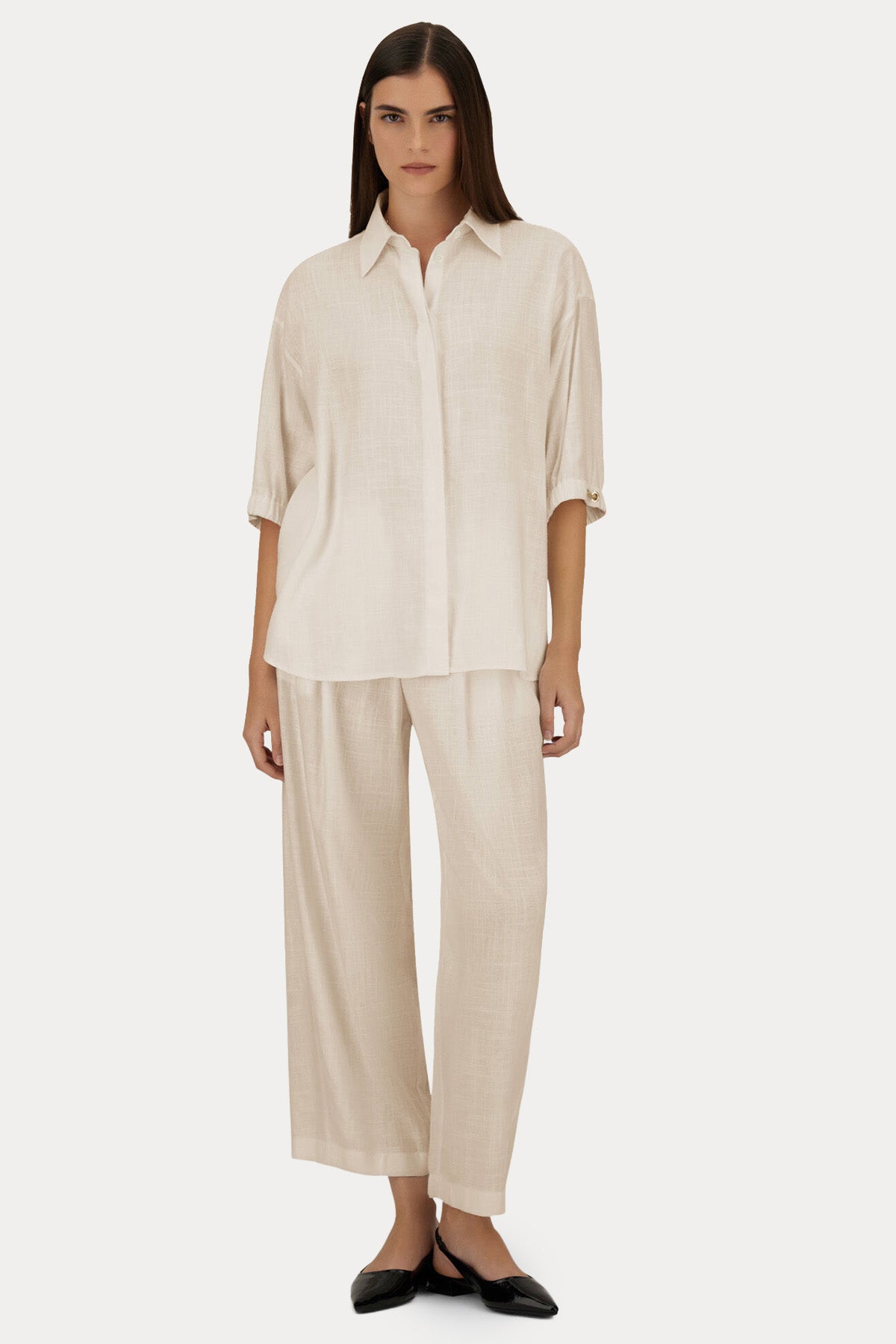 Herno Relaxed Fit Keten Gömlek Pantolon Set-Gömlek Pantolon Set-Libas
