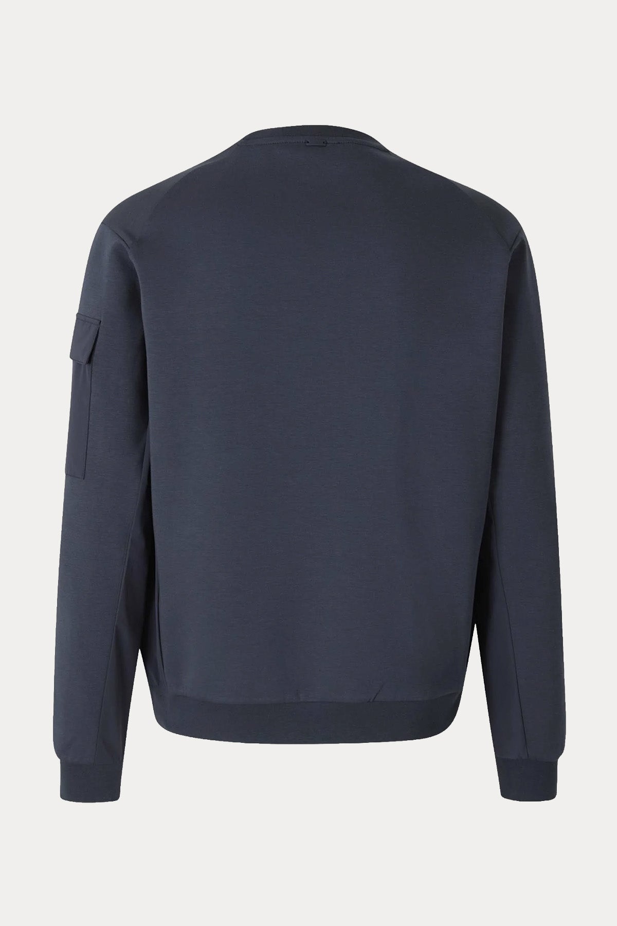 Herno Relaxed Fit Yuvarlak Yaka Cep Detaylı İnce Sweatshirt-Sweatshirt-Libas