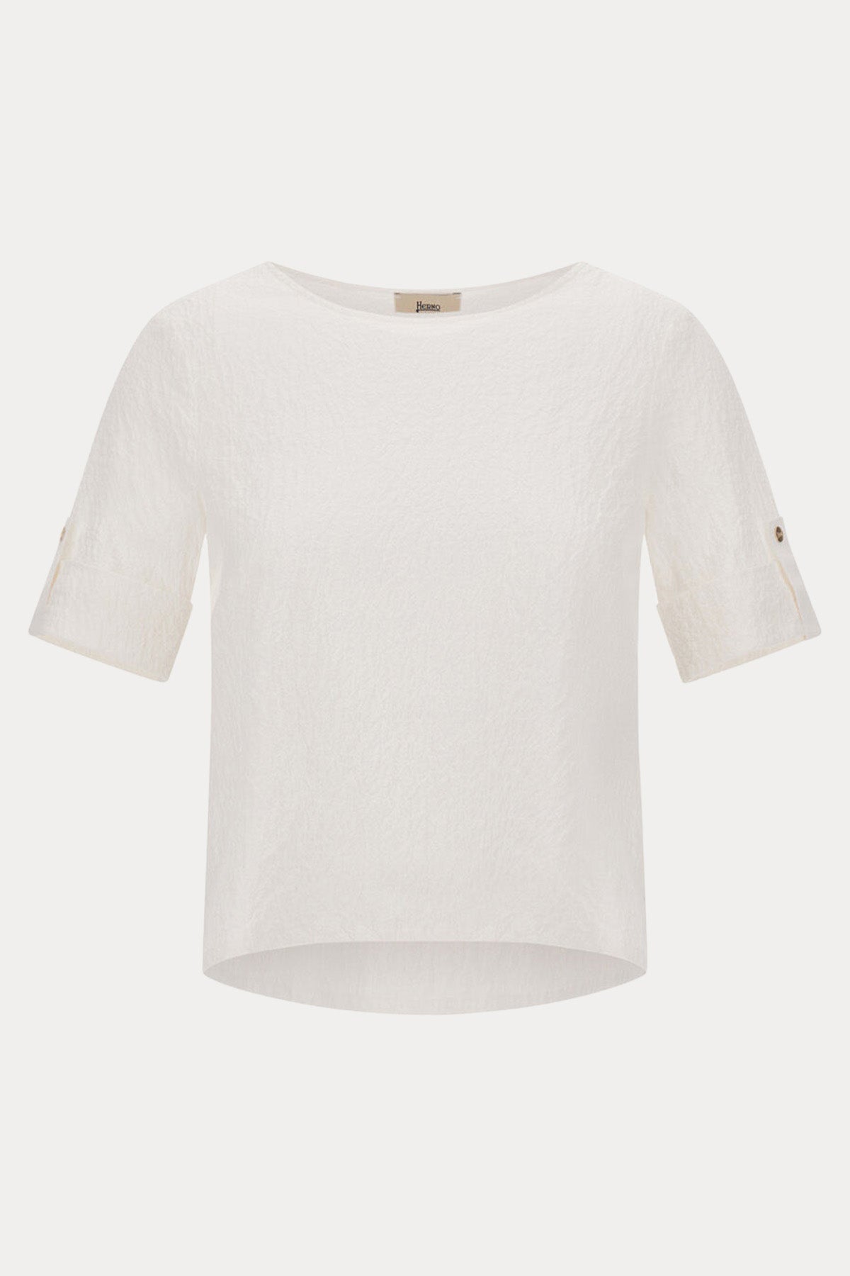 Herno Kayık Yaka Gofre Kumaş Bluz