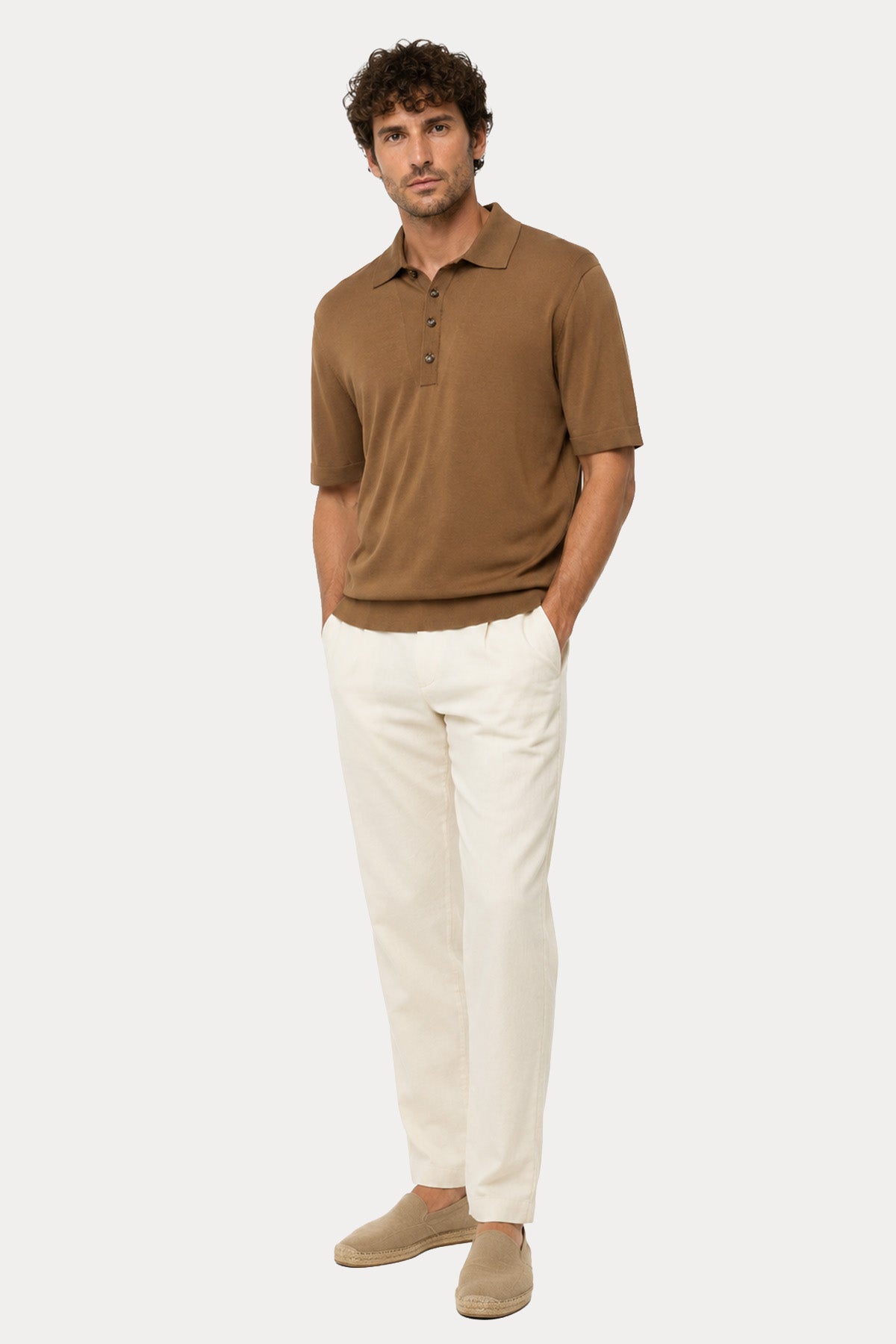 Fradi Regular Fit Polo Yaka İnce Örgü Triko