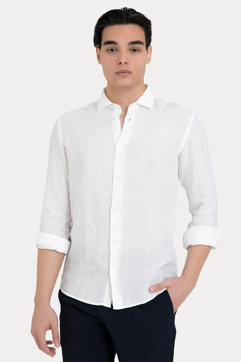 Fradi Regular Fit Keten Gömlek-Gömlek-Libas