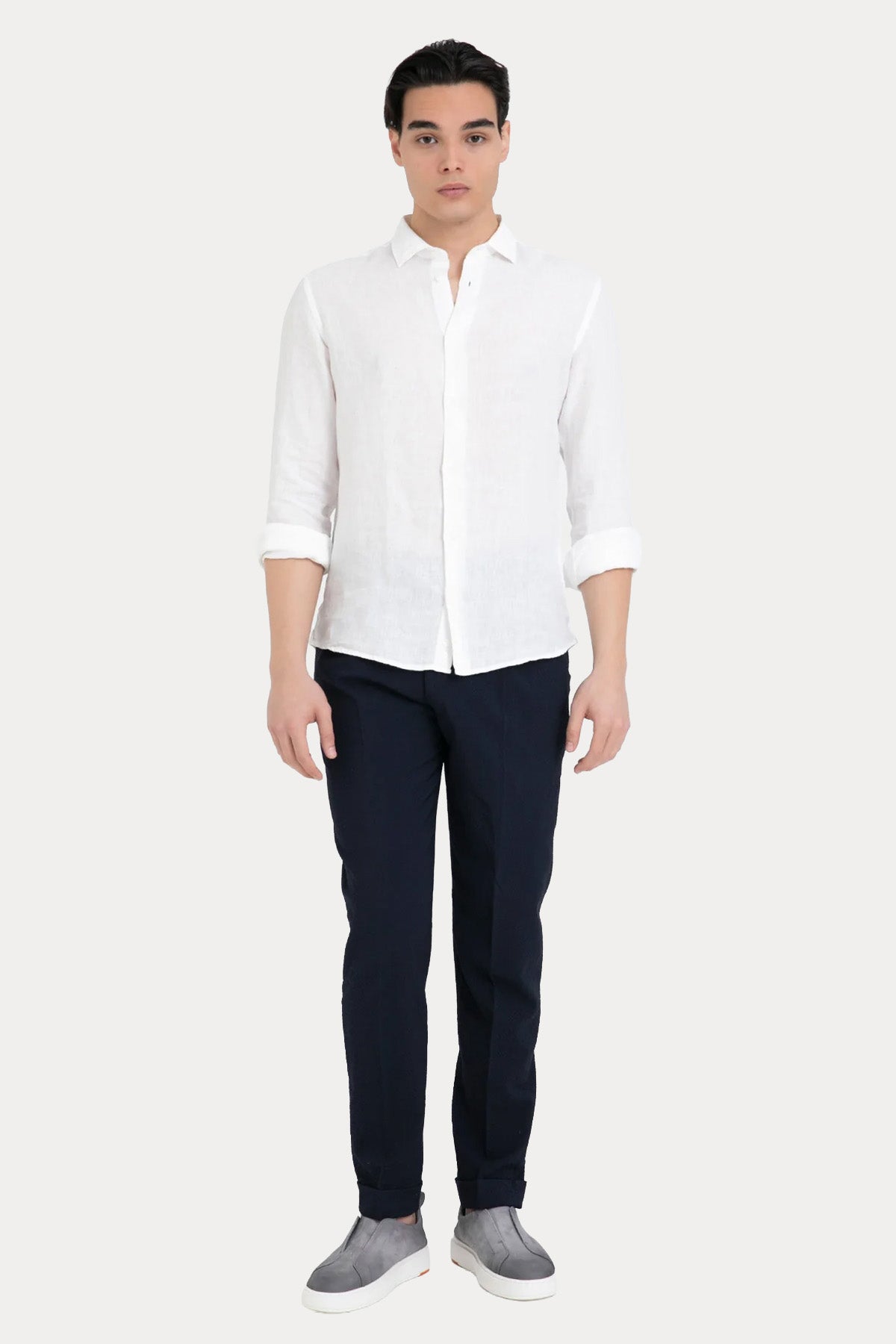 Fradi Regular Fit Keten Gömlek-Gömlek-Libas