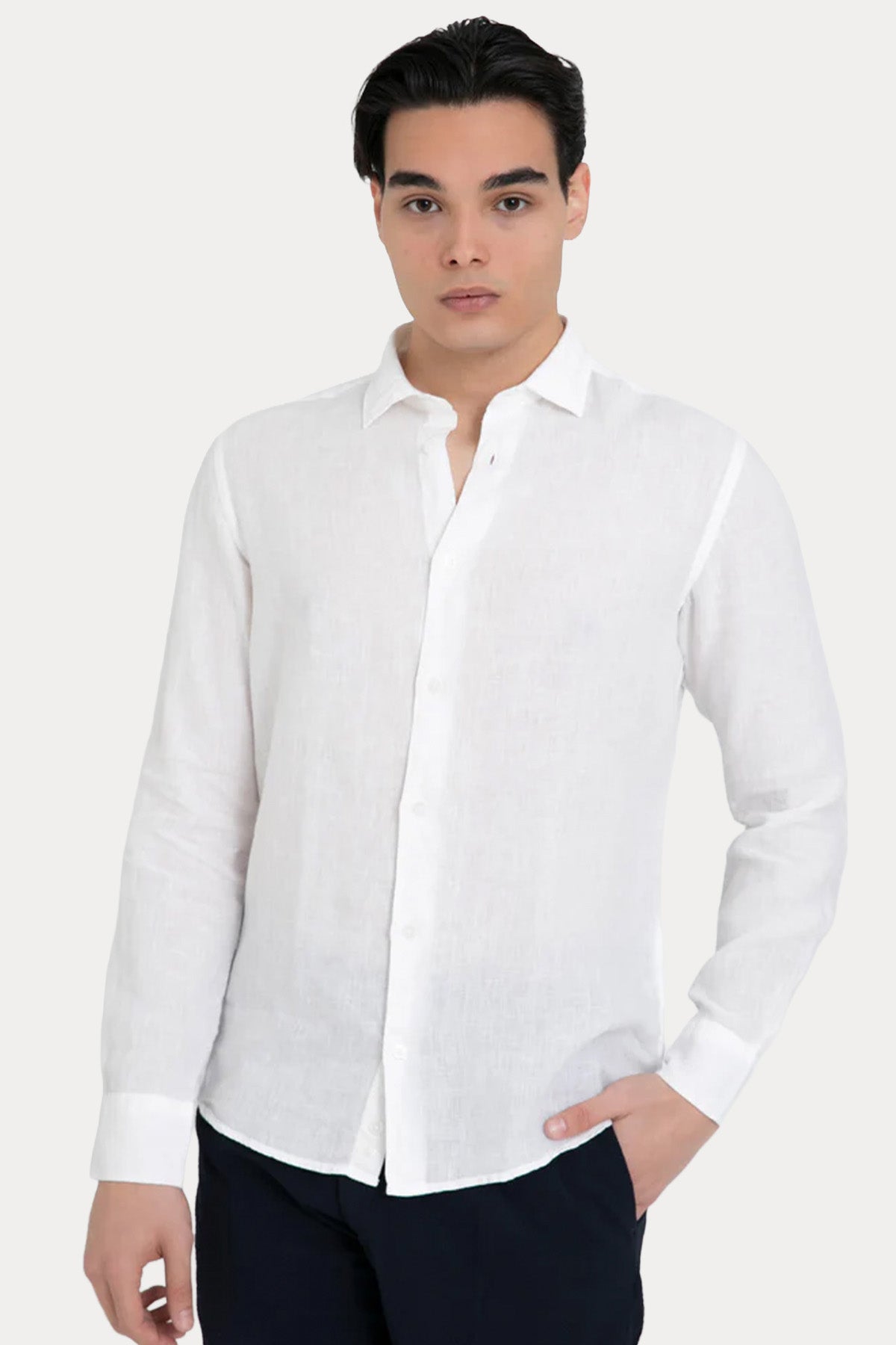 Fradi Regular Fit Keten Gömlek-Gömlek-Libas