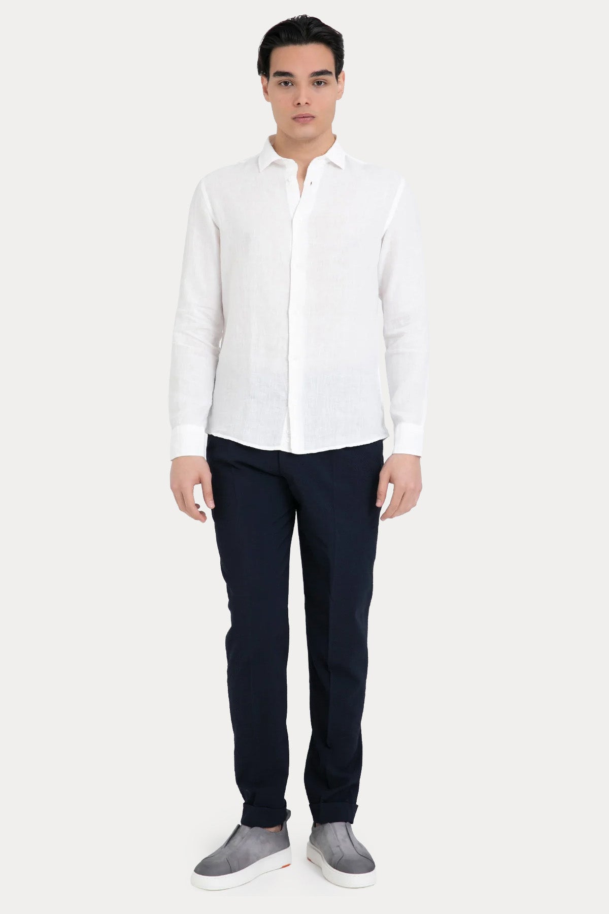 Fradi Regular Fit Keten Gömlek-Gömlek-Libas