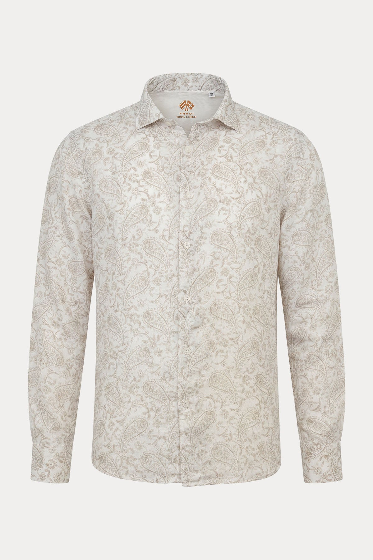 Fradi Regular Fit Jakar Paisley Desenli Keten Gömlek-Gömlek-Libas