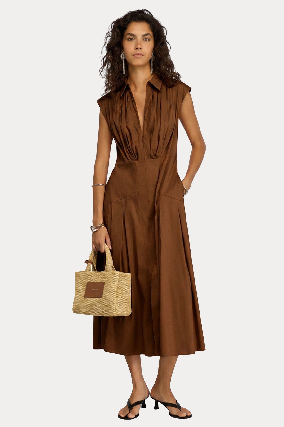 Semicouture Regular Fit Streç Poplin Elbise-Elbise-Libas