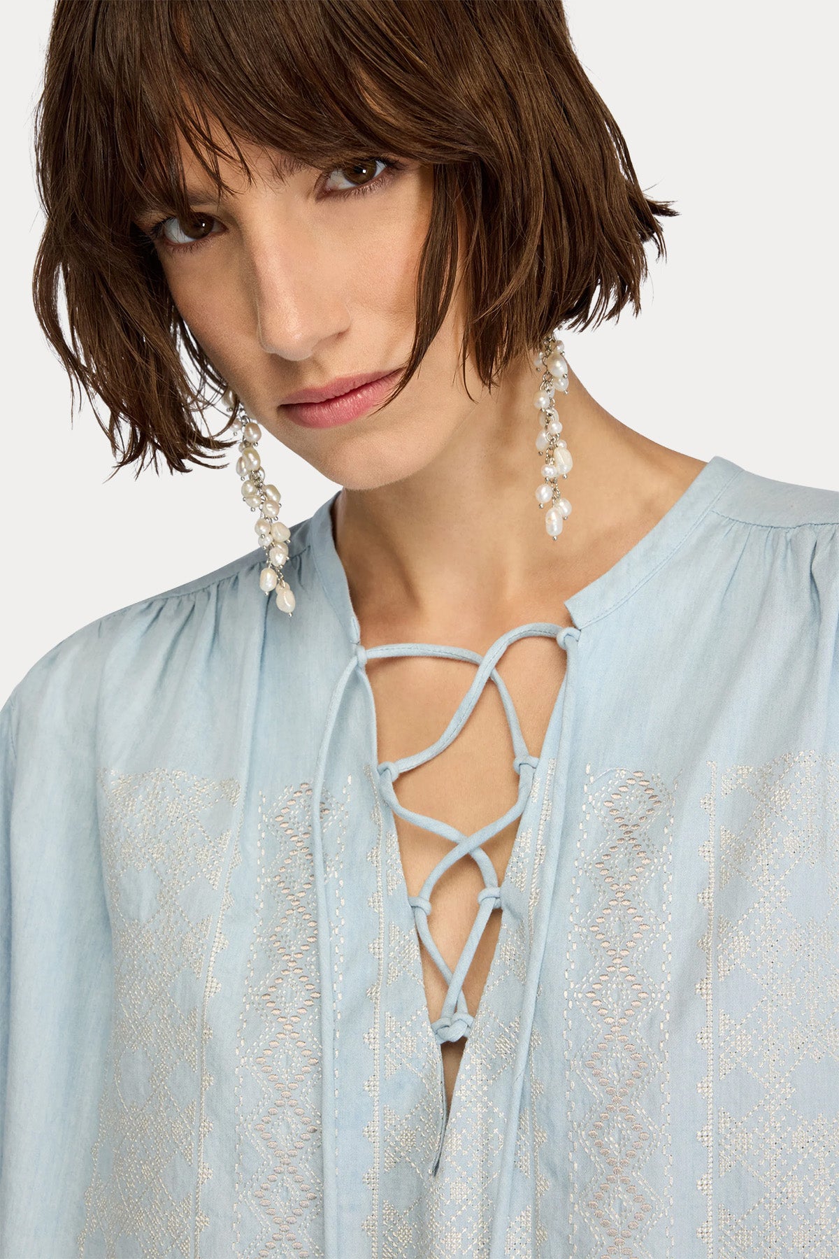 Semicouture Relaxed Fit Nakış Detaylı Bluz-Bluz-Libas