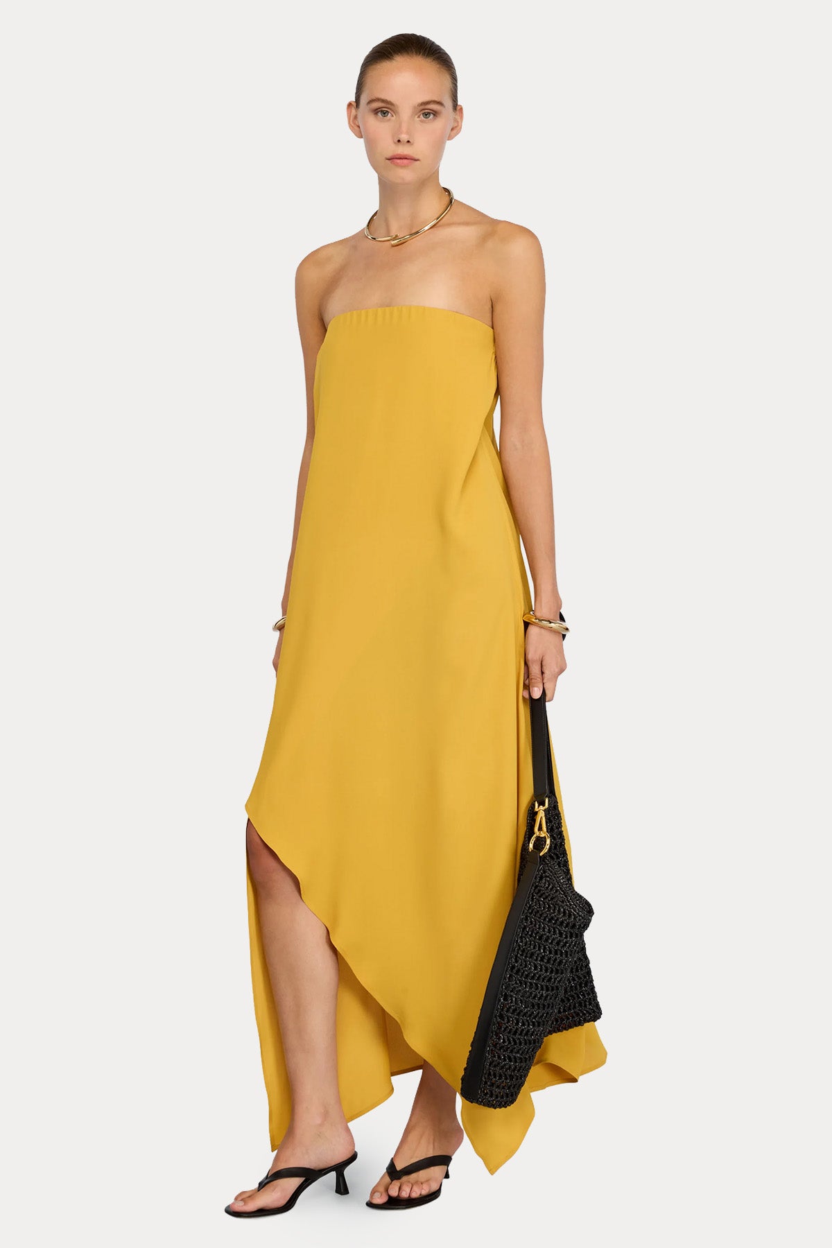Semicouture Relaxed Fit Straplez Bandeau Maxi Elbise-Elbise-Libas