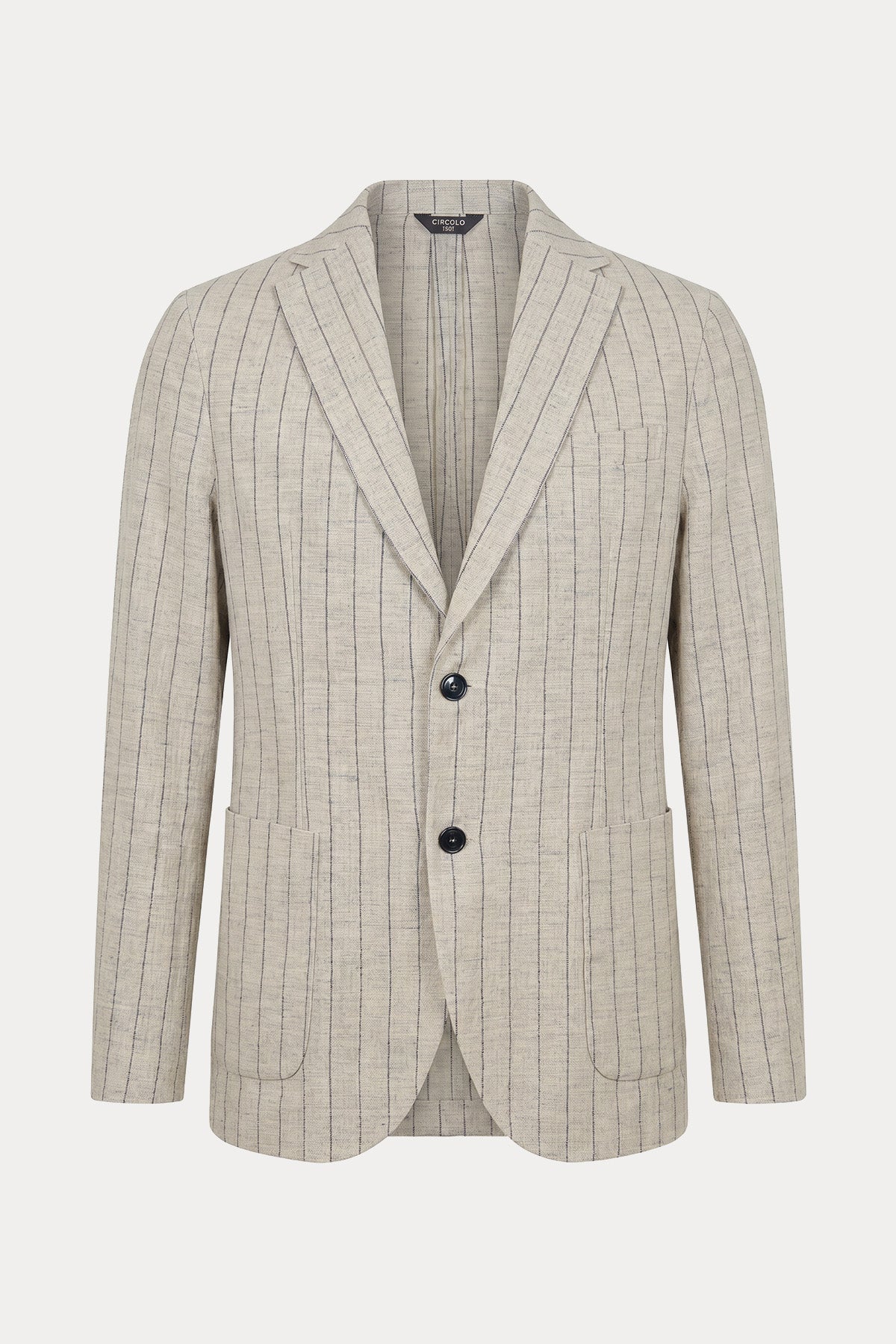 Circolo 1901 Spor Cepli Çizgili Keten Blazer Ceket