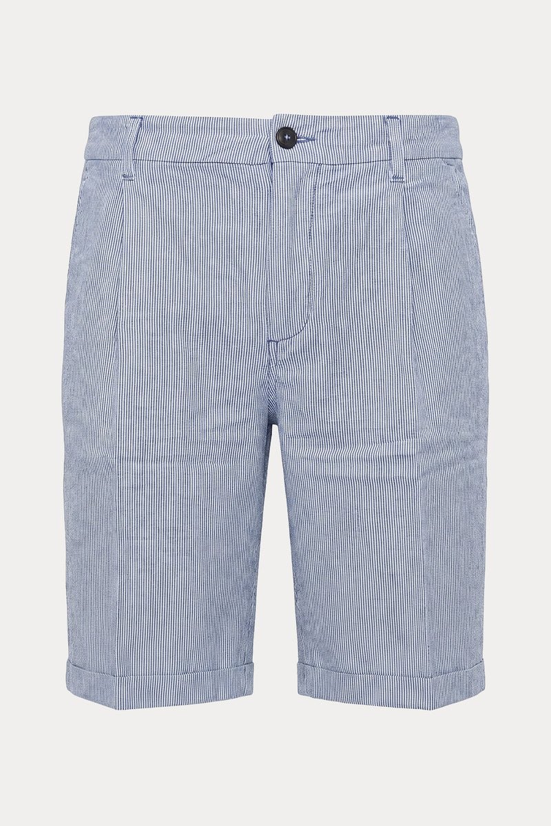 40 Weft Joec Easy Fit Tek Pile Çizgili Keten Şort-Şort-Libas