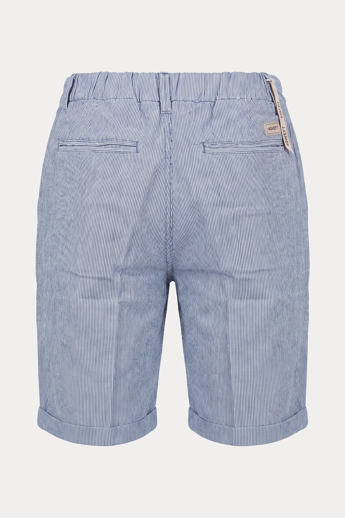 40 Weft Joec Easy Fit Tek Pile Çizgili Keten Şort-Şort-Libas