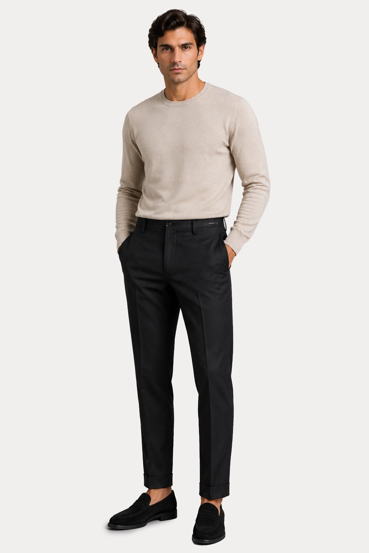 Michael Coal Relaxed Fit Tek Pile Duble Paça Pantolon
