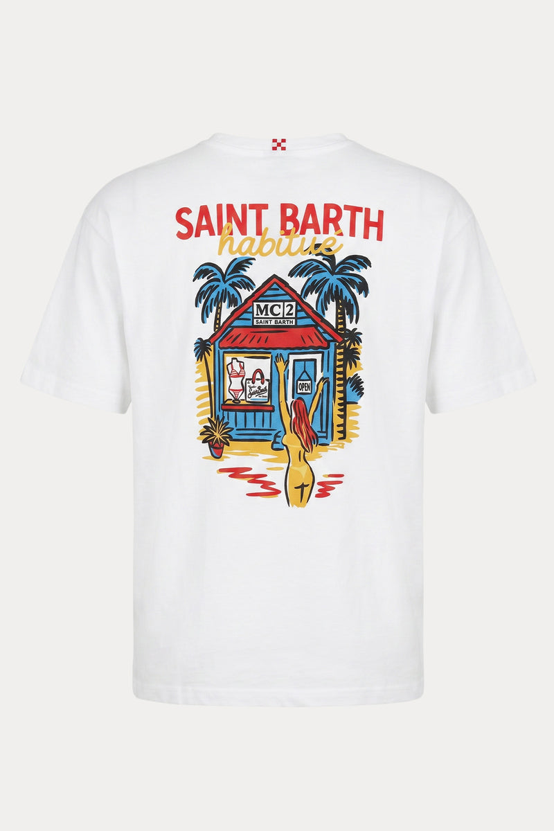 Saint Barth Relaxed Fit Yuvarlak Yaka Logolu T-shirt