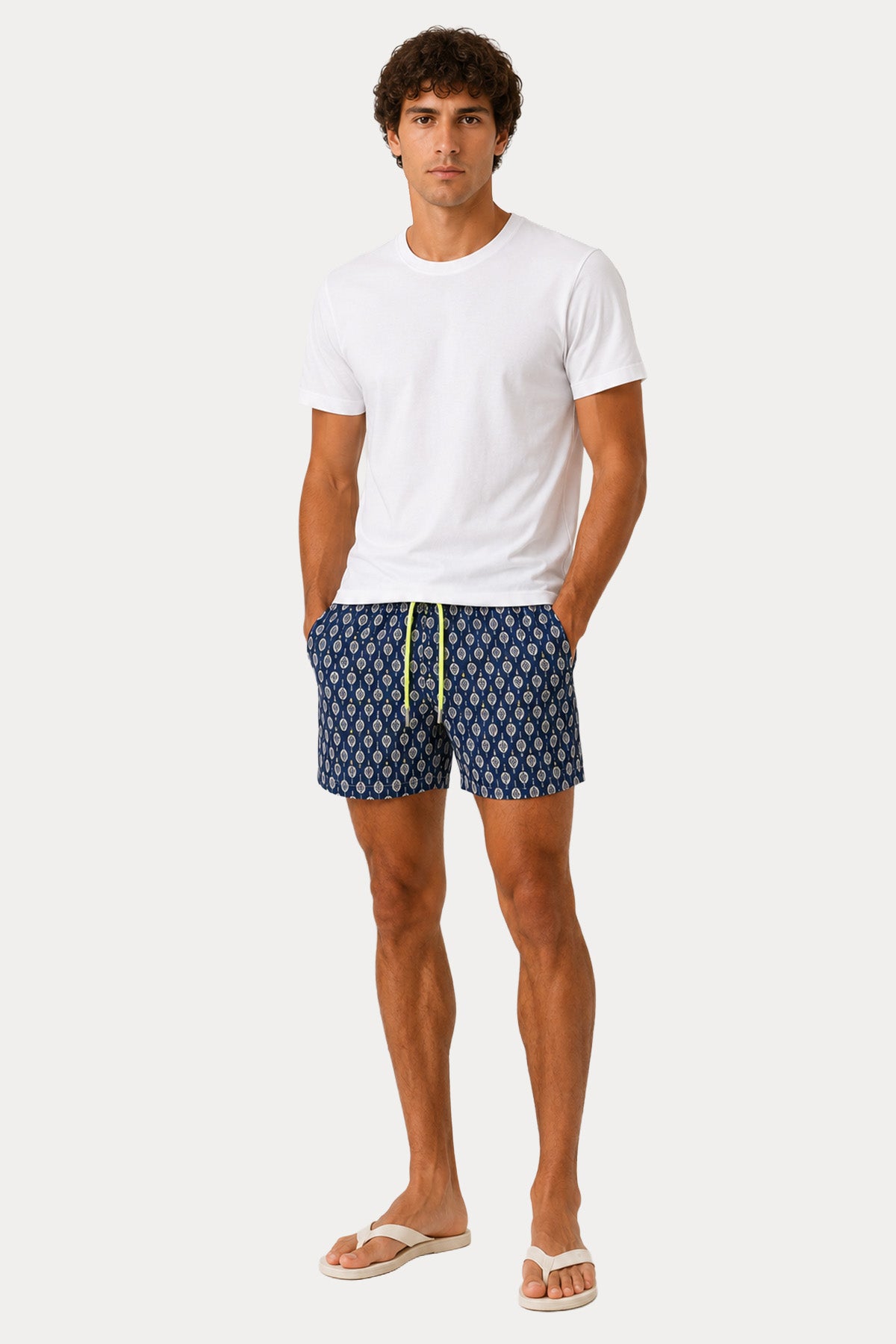 Saint Barth Tenis Temalı Beli Lastikli Şort Mayo