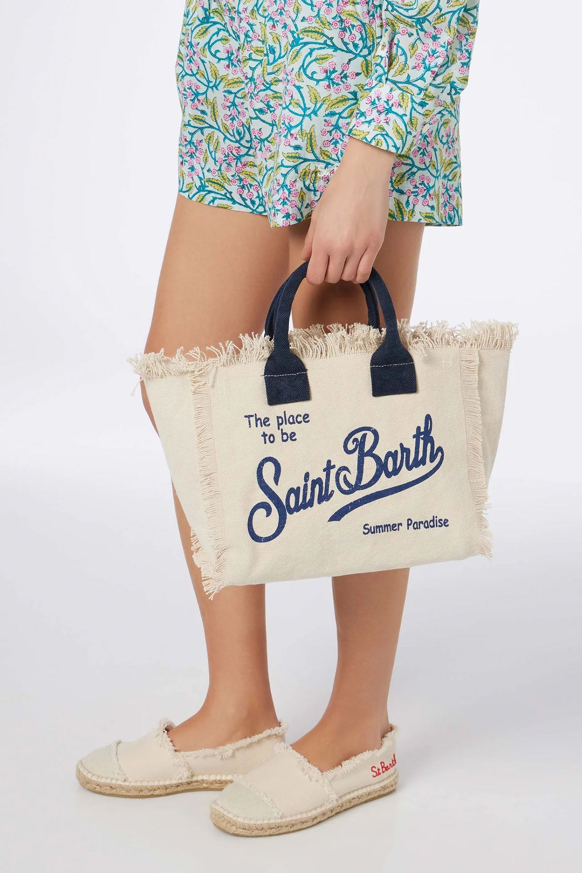 Saint Barth Medium Logolu Kanvas Çanta