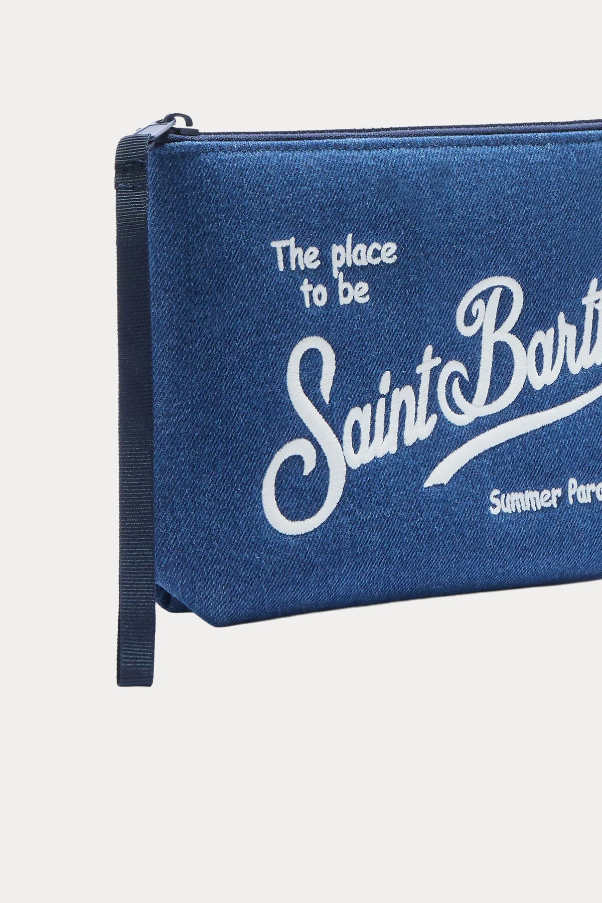 Saint Barth Small Logolu Denim Clutch Çanta-Çanta-Libas