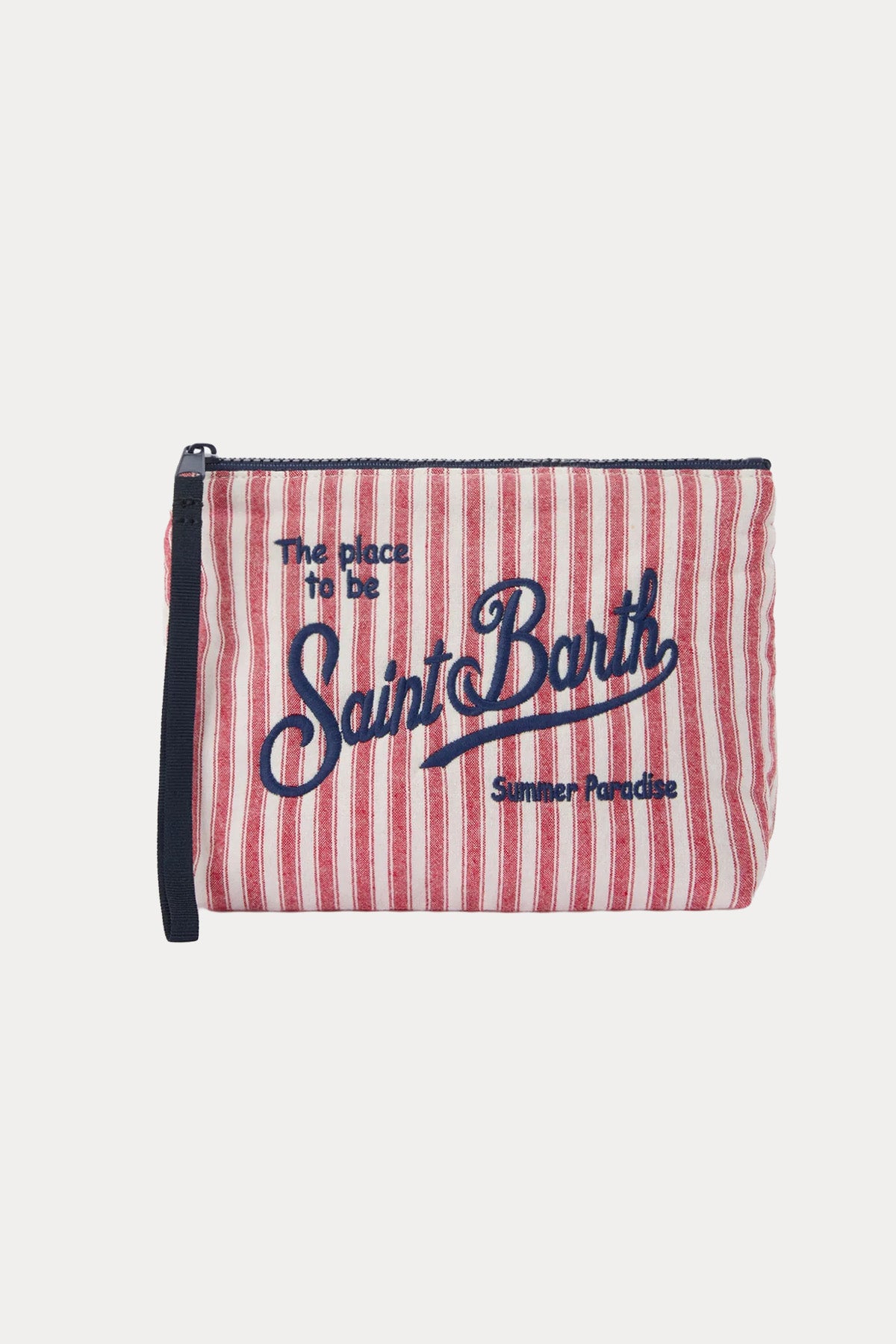 Saint Barth Small Çizgili Logolu Clutch Çanta-Çanta-Libas