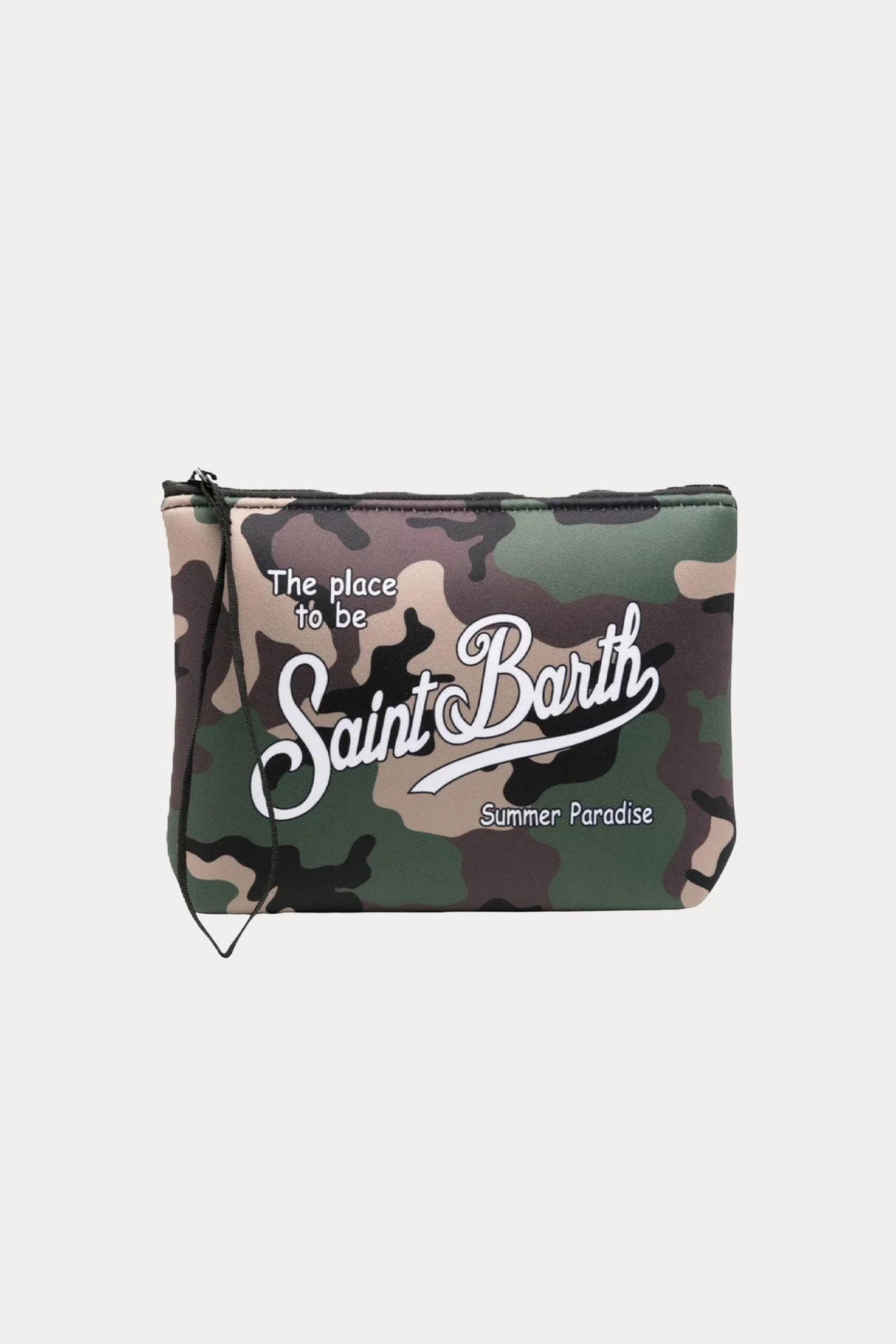 Saint Barth Mini Kamuflaj Desen Logolu Clutch Çanta