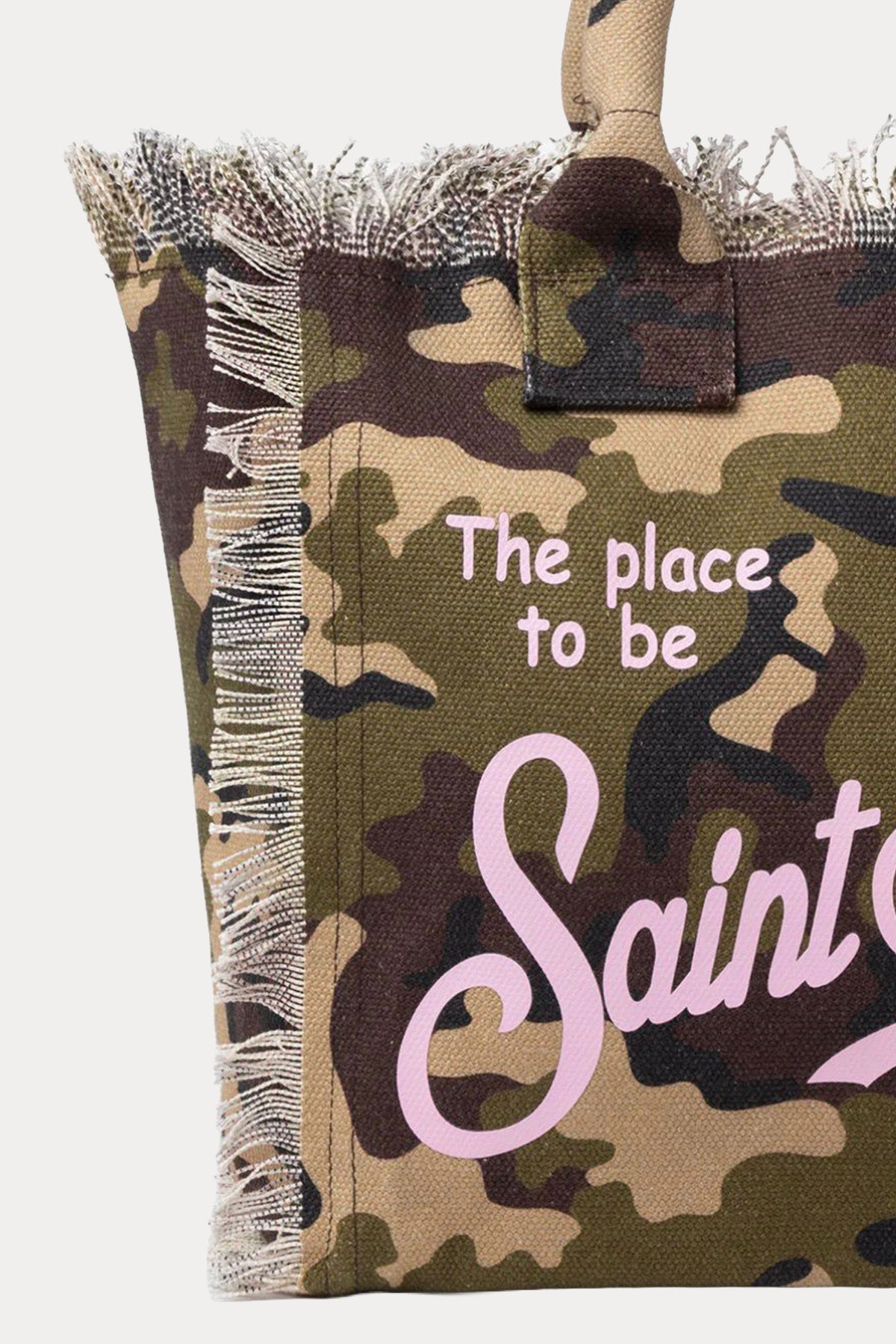 Saint Barth Small Kamuflaj Desen Logolu Kanvas Çanta