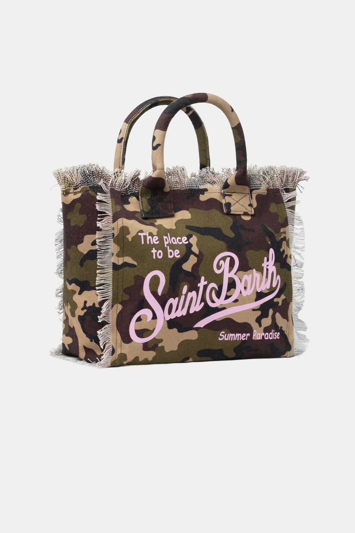 Saint Barth Small Kamuflaj Desen Logolu Kanvas Çanta