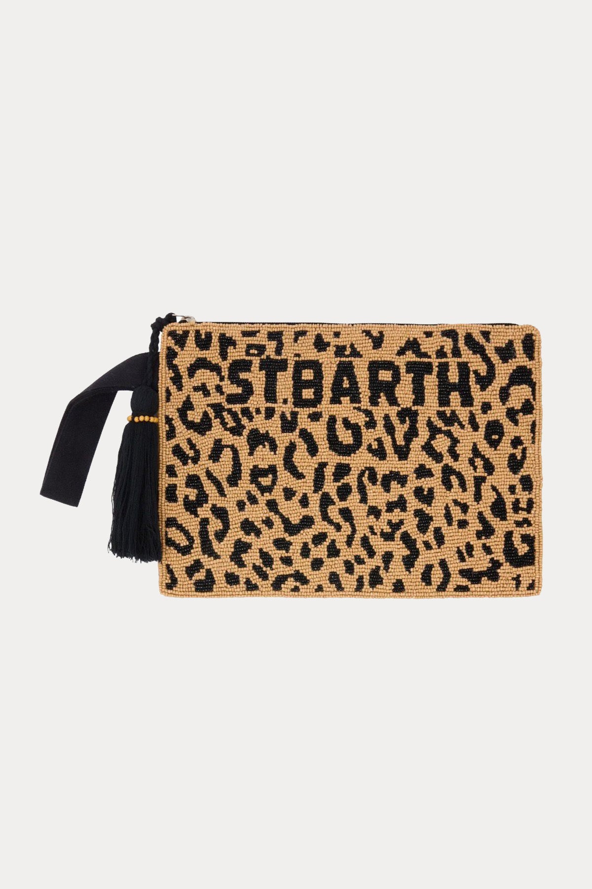 Saint Barth Mini Leopar Desen Logolu Clutch Çanta
