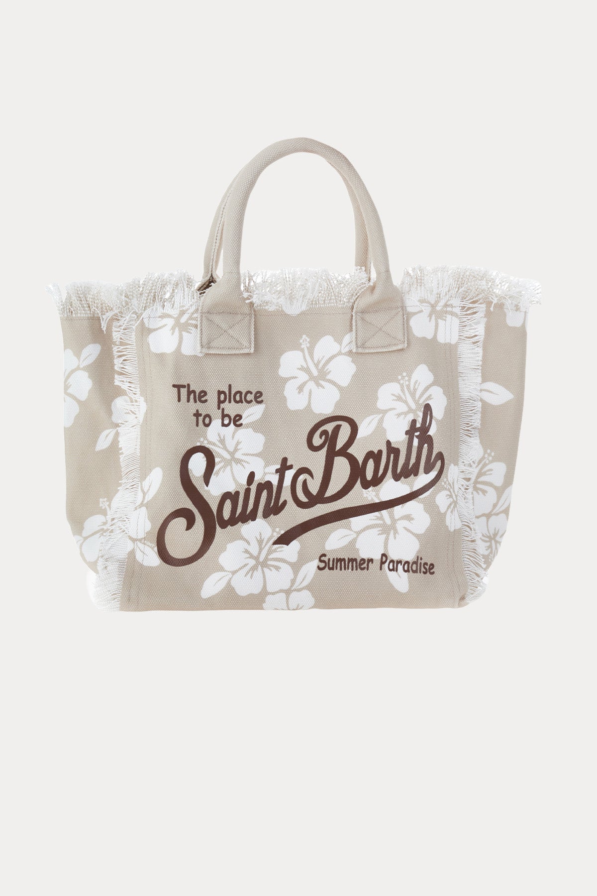 Saint Barth Small Çiçek Desen Logolu Kanvas Çanta