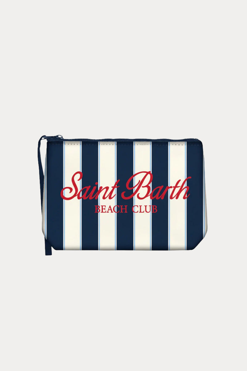 Saint Barth Mini Çizgili Logolu Clutch Çanta