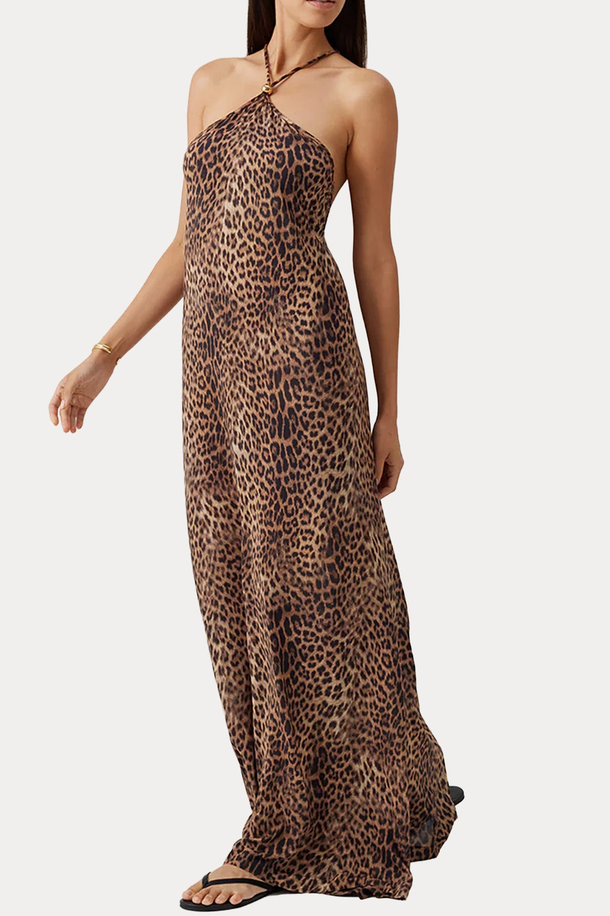 Melissa Odabash Sage Leopar Desenli Maxi Elbise