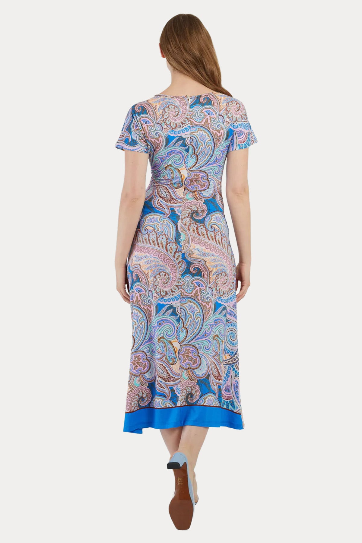 Rene Derhy Maxou Slim Fit Paisley Desenli Midi Elbise-Elbise-Libas