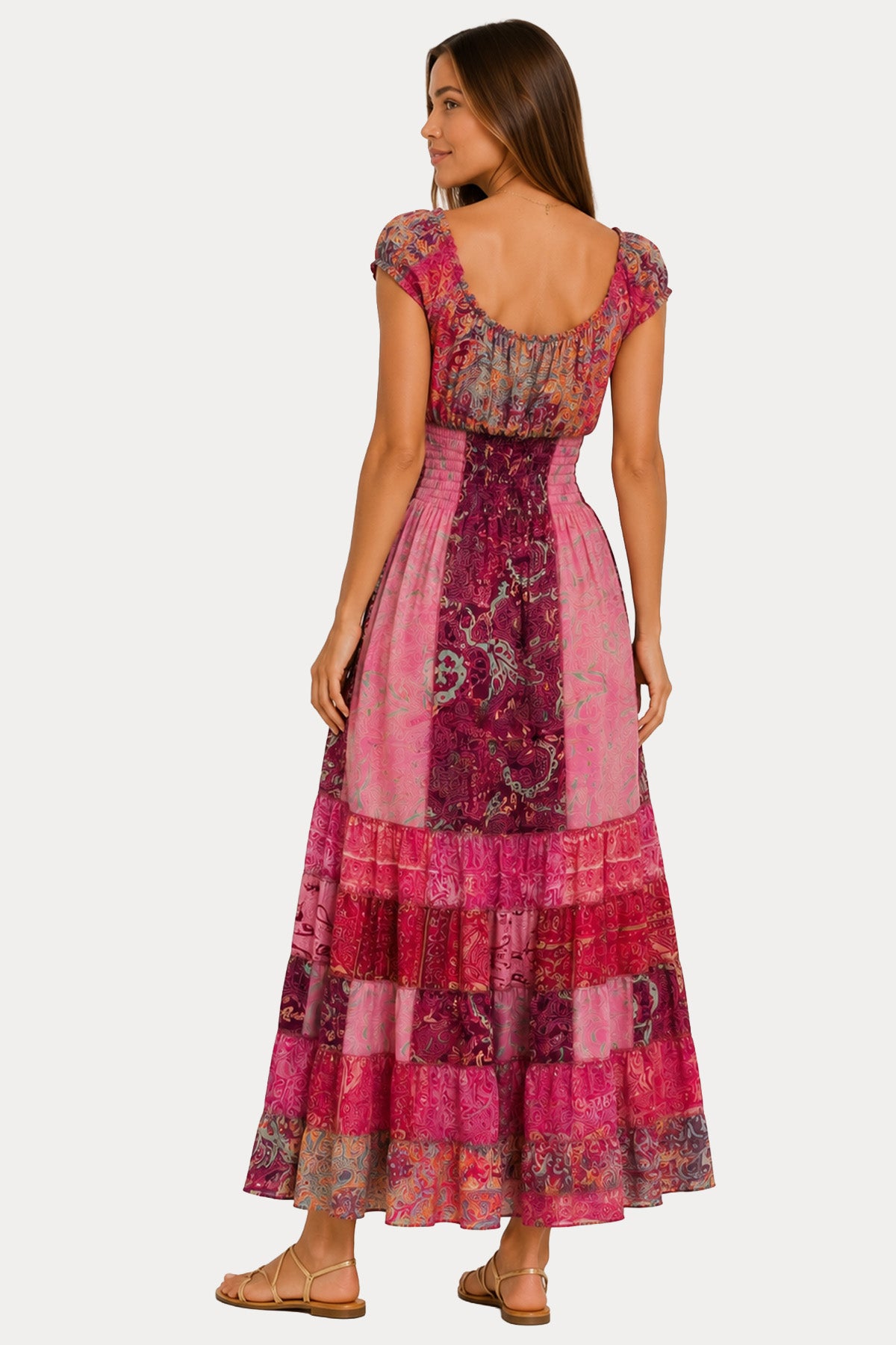 Rene Derhy Marielle Paisley Desenli Maxi Elbise