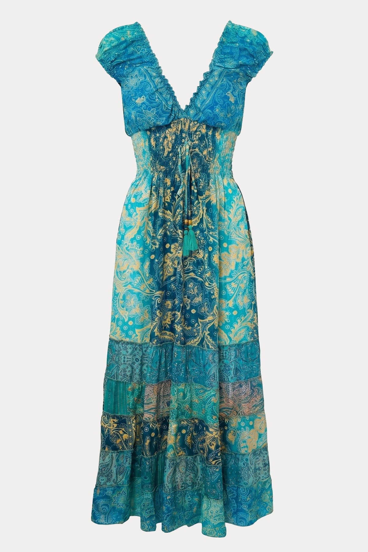 Rene Derhy Marielle Paisley Desenli Maxi Elbise