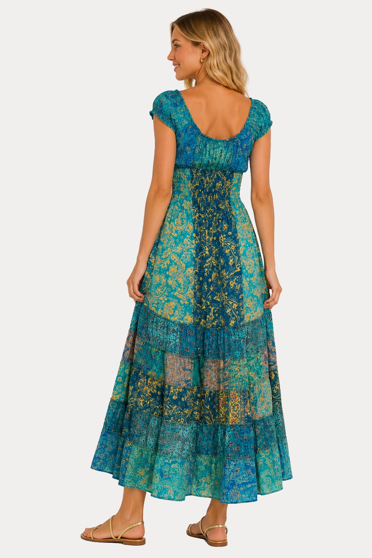 Rene Derhy Marielle Paisley Desenli Maxi Elbise