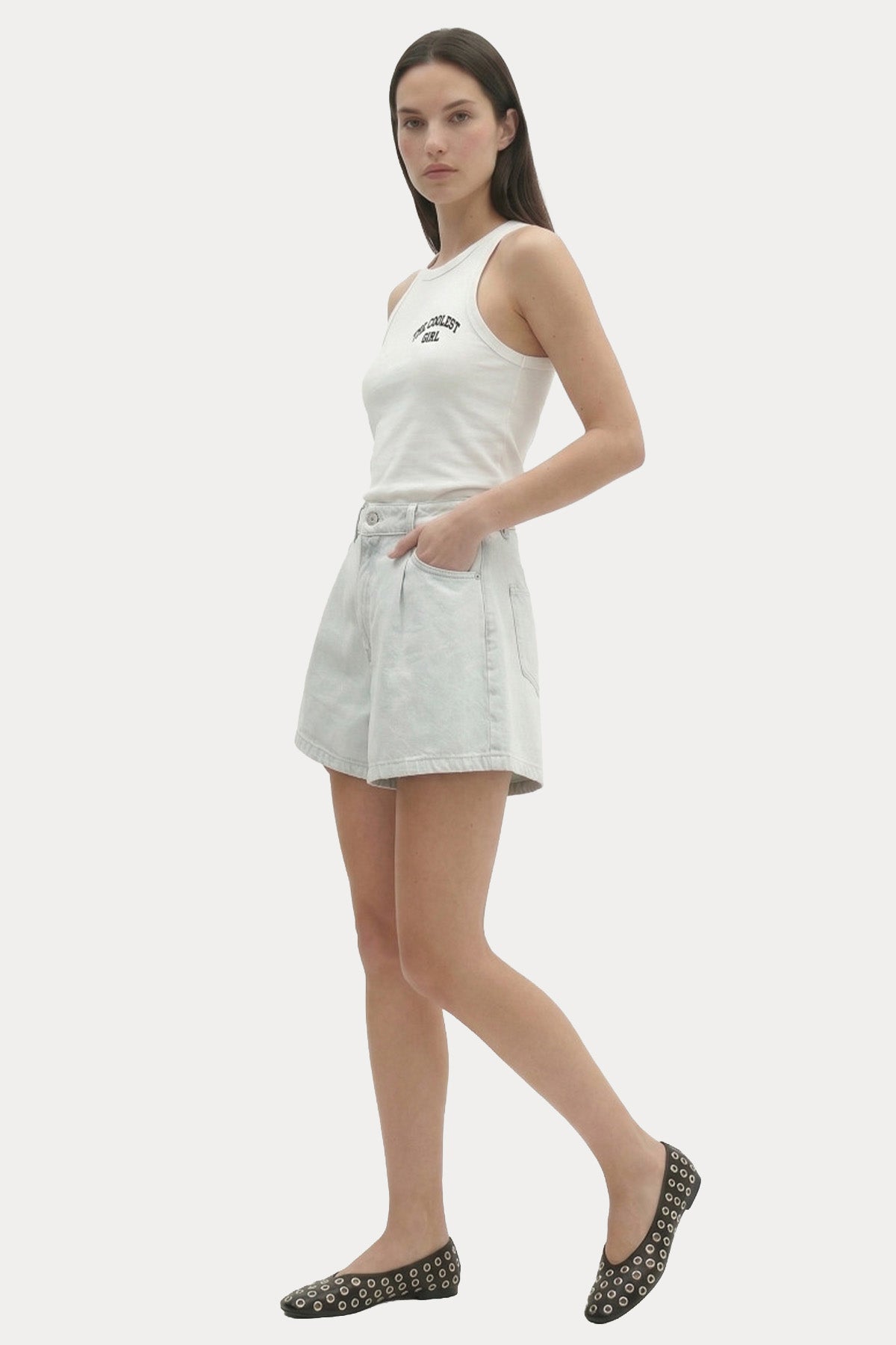 Berenice Relaxed Fit Tek Pile Yıkamalı Denim Şort