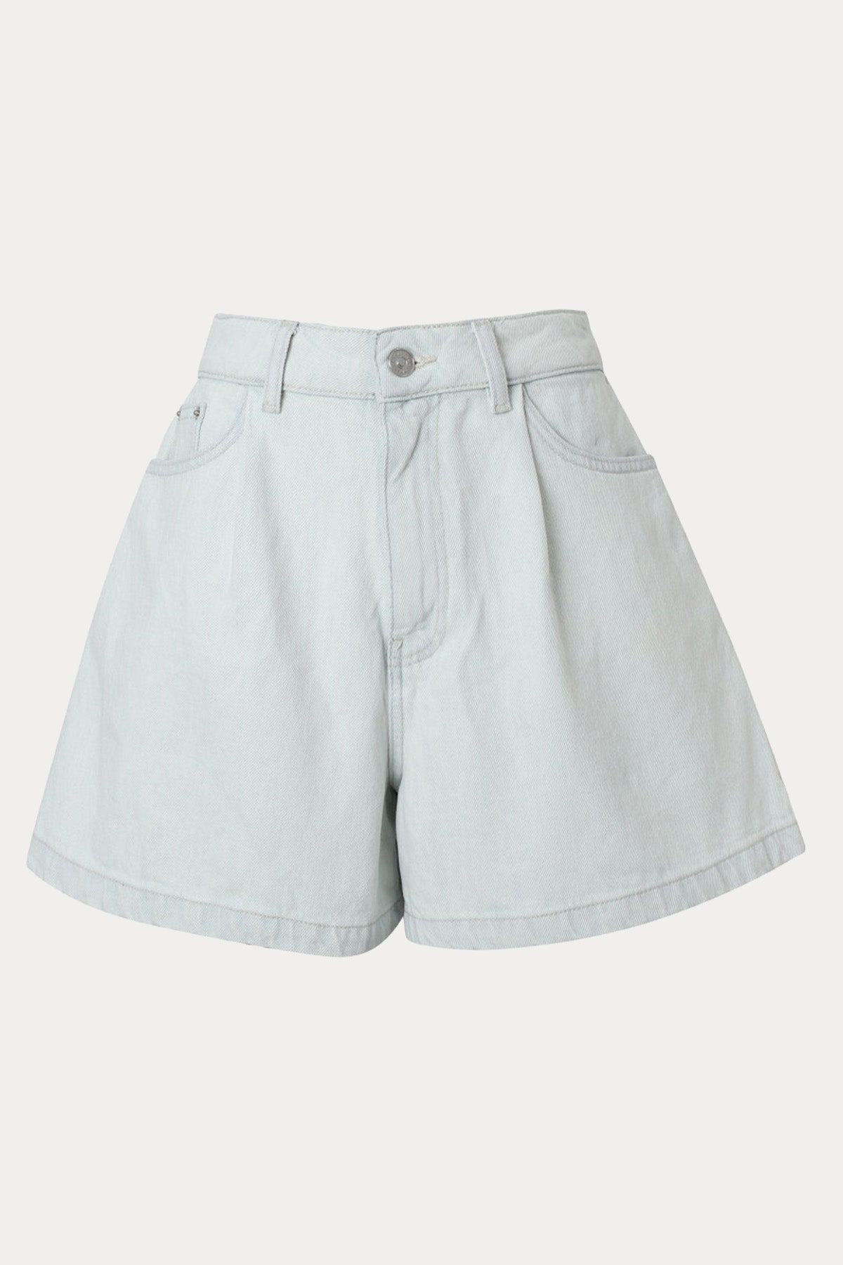 Berenice Relaxed Fit Tek Pile Yıkamalı Denim Şort
