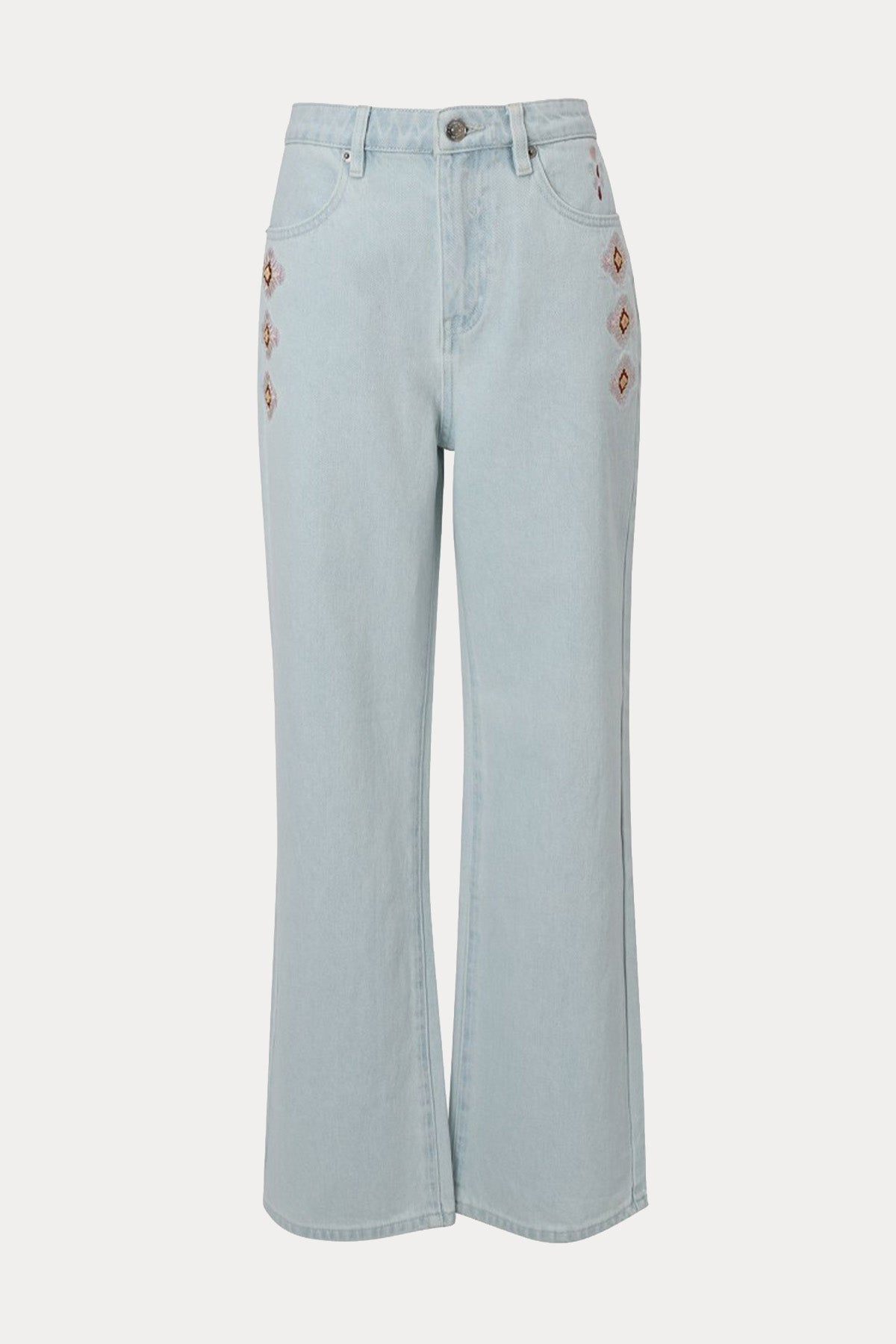 Berenice Straight Fit Yüksek Bel Yıkamalı Jeans