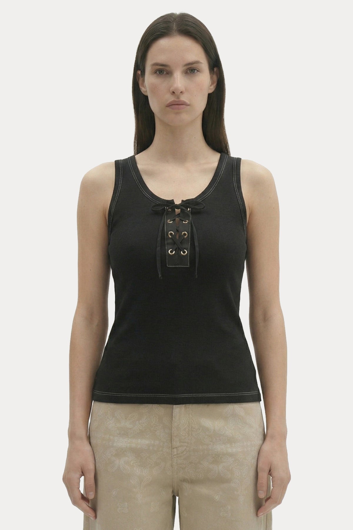 Berenice Slim Fit Bağcık Detaylı Streç T-shirt