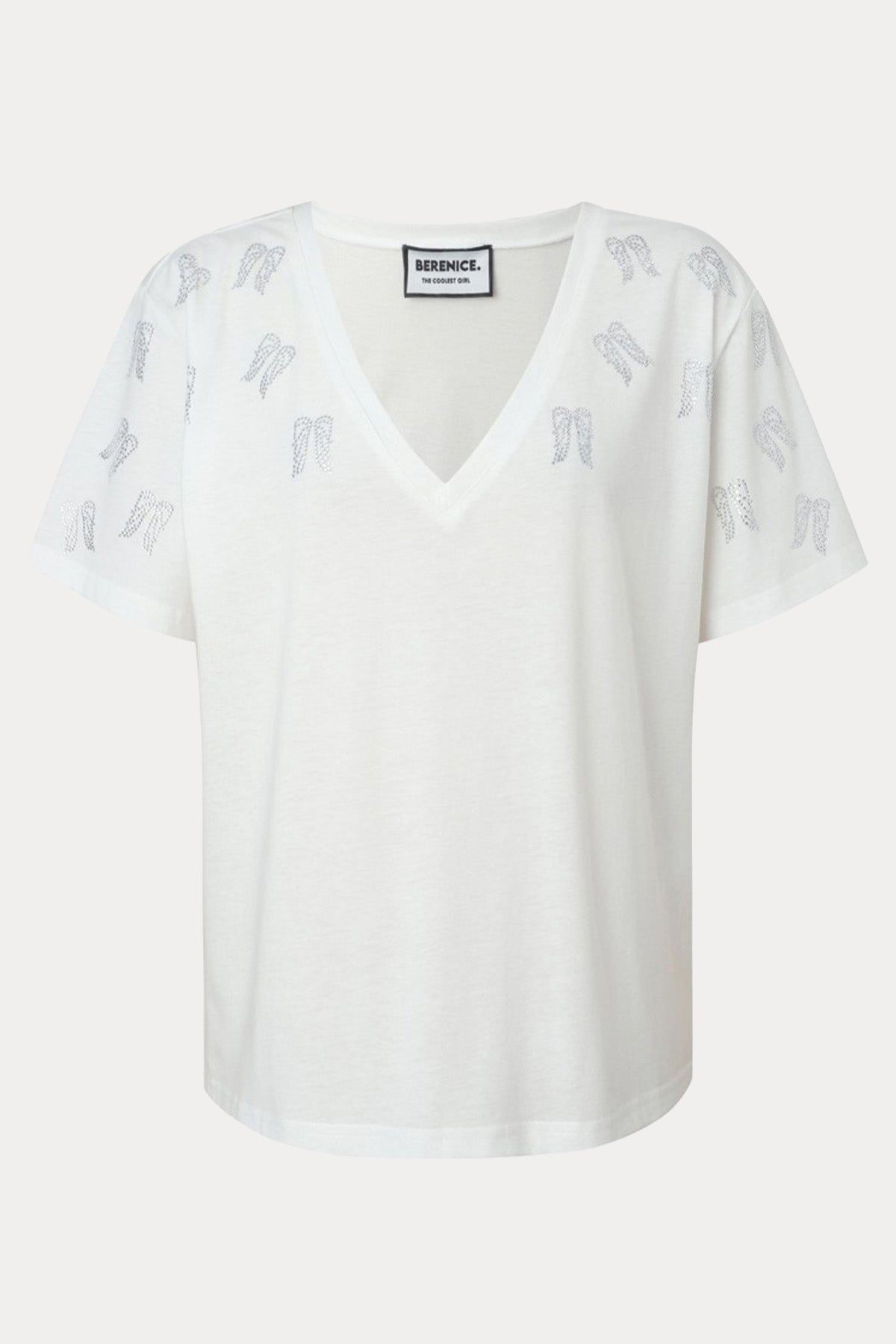 Berenice Regular Fit Kanat Desenli V Yaka T-shirt