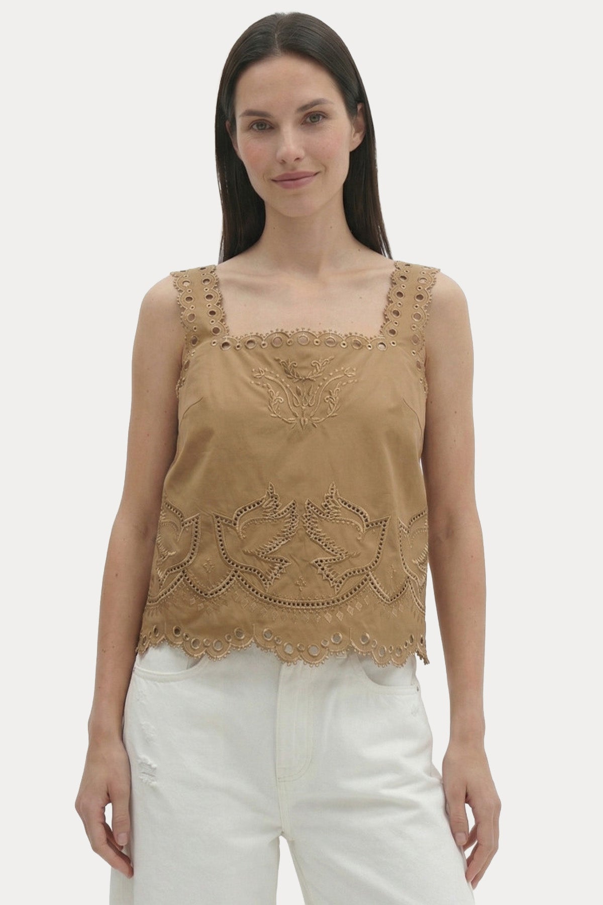 Berenice Regular Fit Dantel Nakış Desenli Bluz