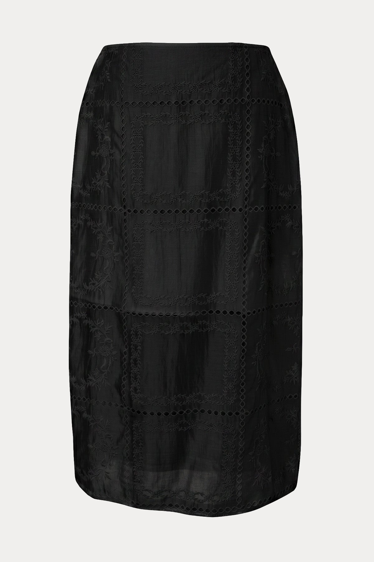 Berenice Regular Fit Dantel Nakışlı Midi Etek