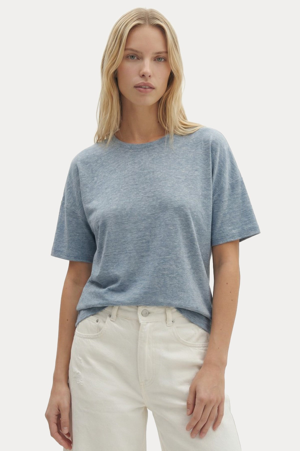 Berenice Comfort Fit Kanat Desenli Keten T-shirt