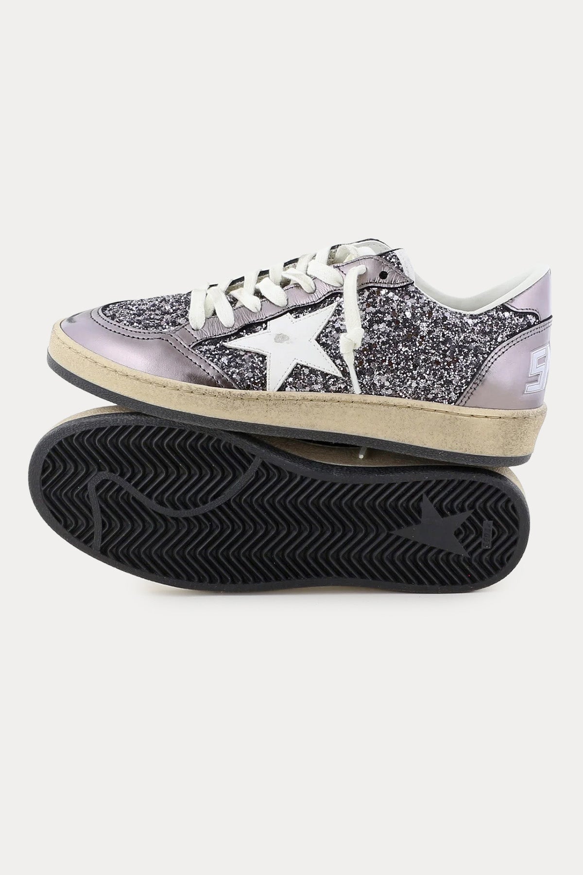Golden Goose Ball-Star Payetli Deri Sneaker Ayakkabı