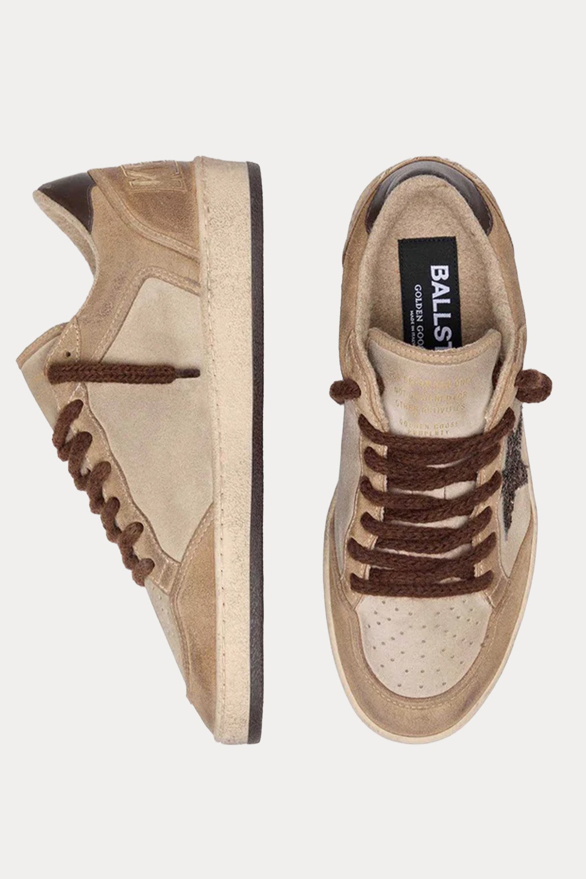 Golden Goose Ball-Star Payetli Nubuk Süet Sneaker Ayakkabı-Ayakkabı-Libas