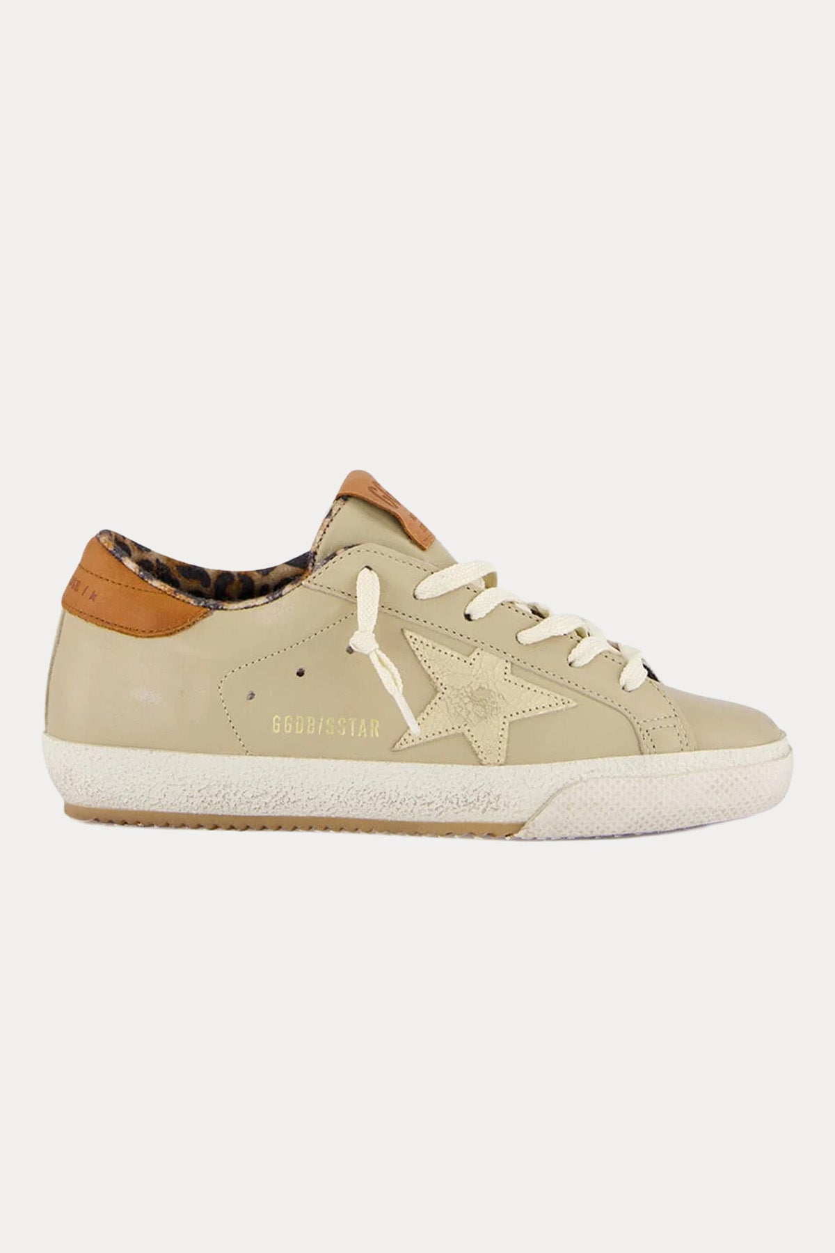 Golden Goose Super-Star İçi Leopar Desenli Deri Sneaker Ayakkabı-Ayakkabı-Libas