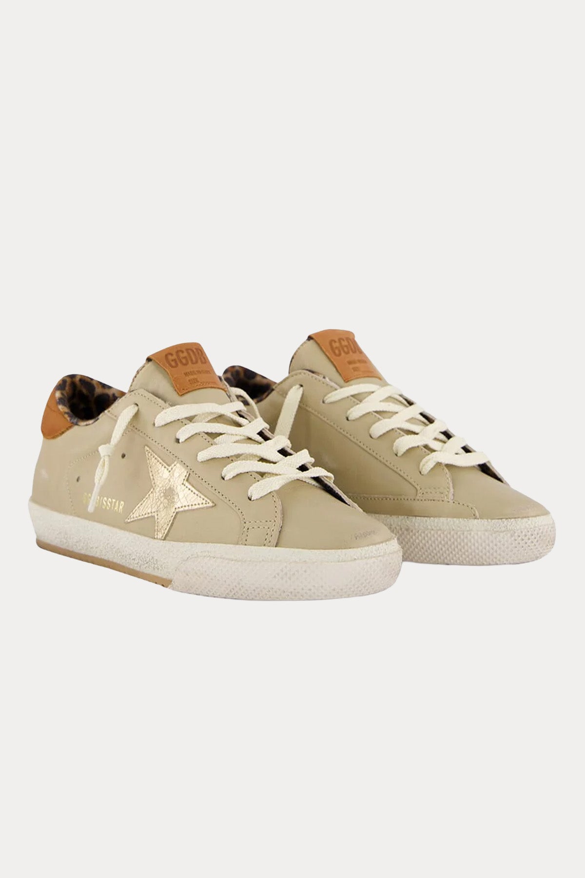 Golden Goose Super-Star İçi Leopar Desenli Deri Sneaker Ayakkabı-Ayakkabı-Libas