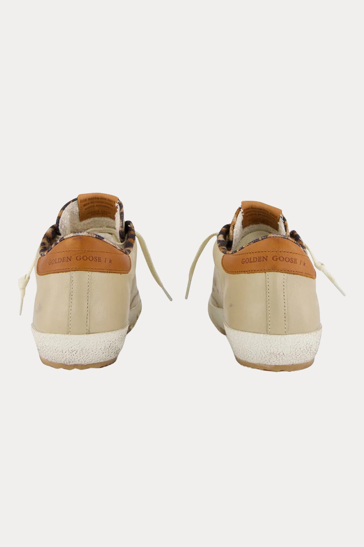 Golden Goose Super-Star İçi Leopar Desenli Deri Sneaker Ayakkabı-Ayakkabı-Libas