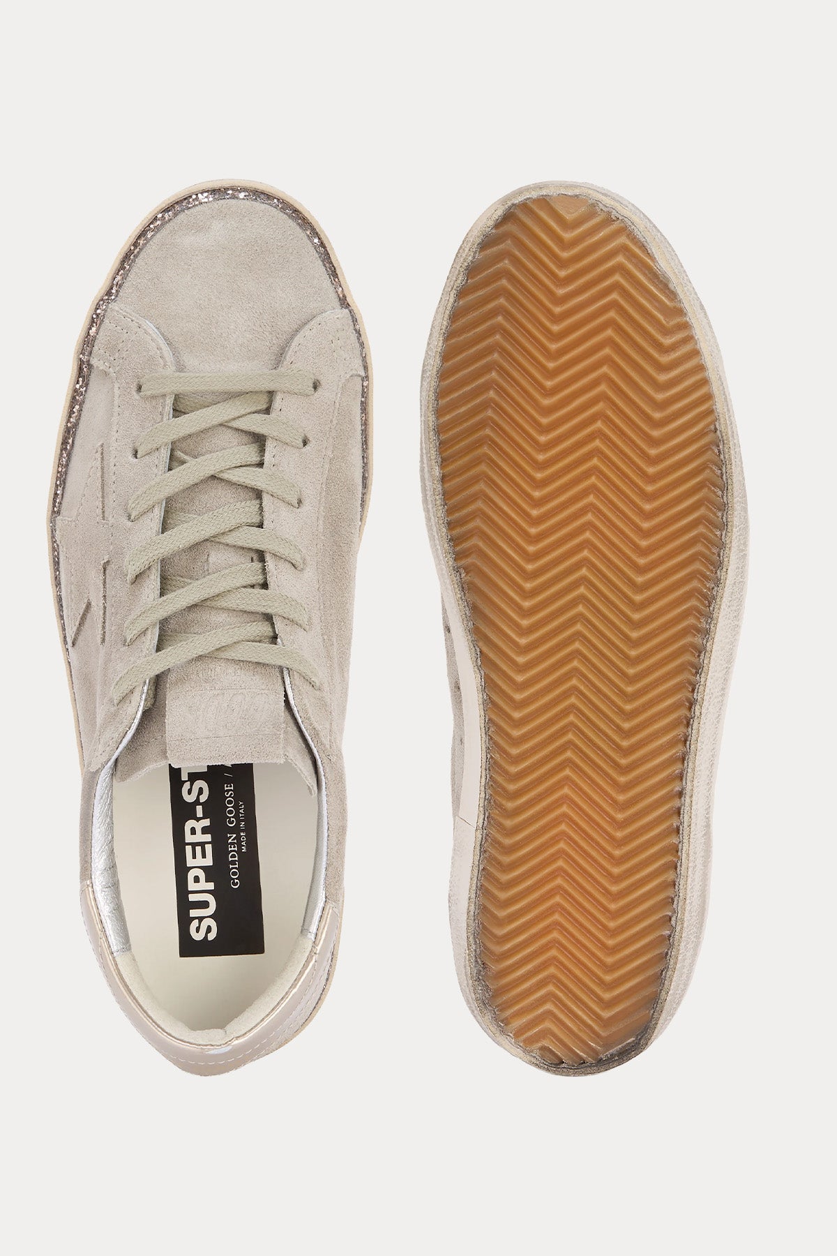 Golden Goose Super-Star Payetli Süet Sneaker Ayakkabı-Ayakkabı-Libas