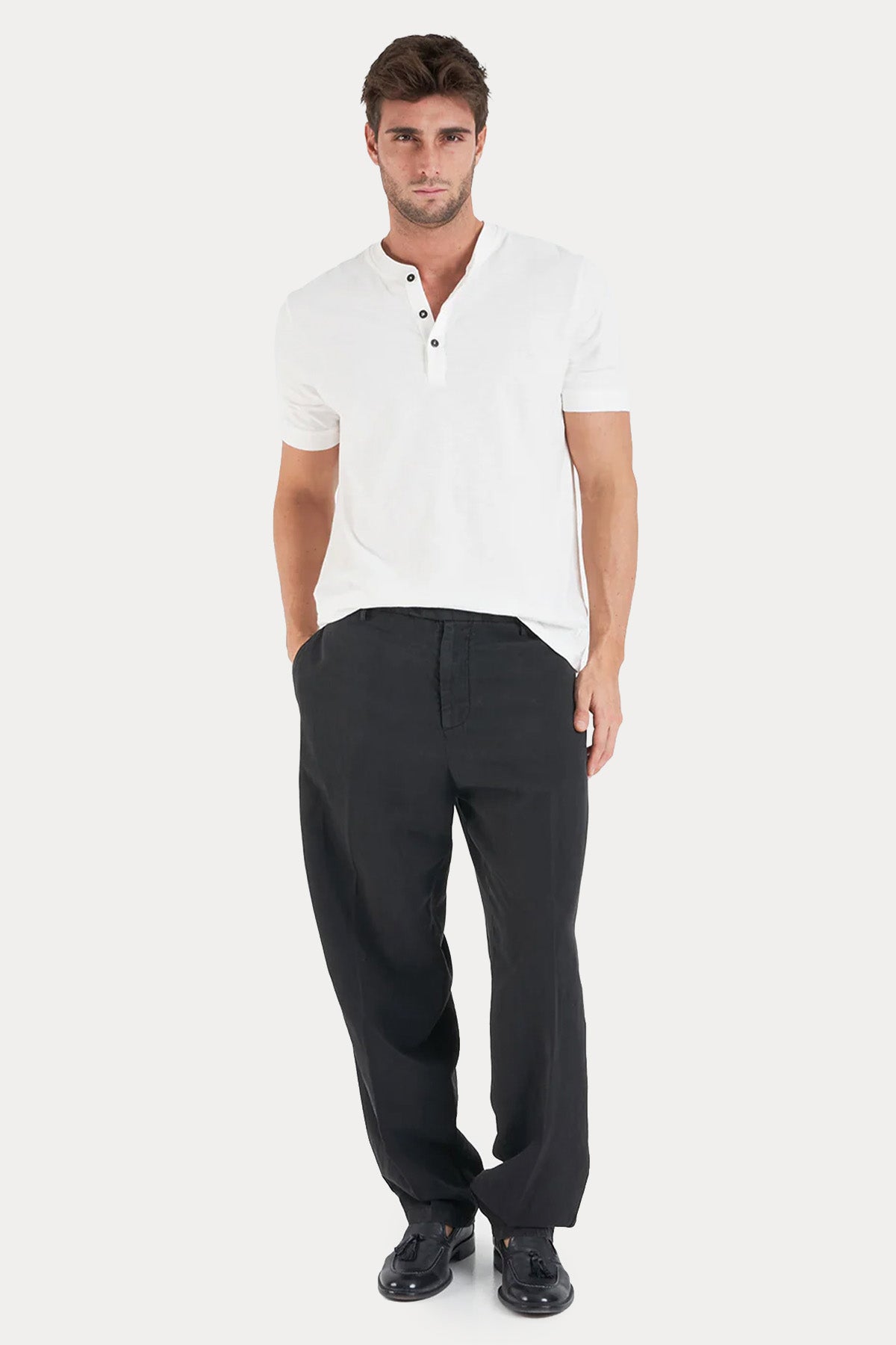 Dondup Relaxed Fit Yandan Cepli Keten Pantolon