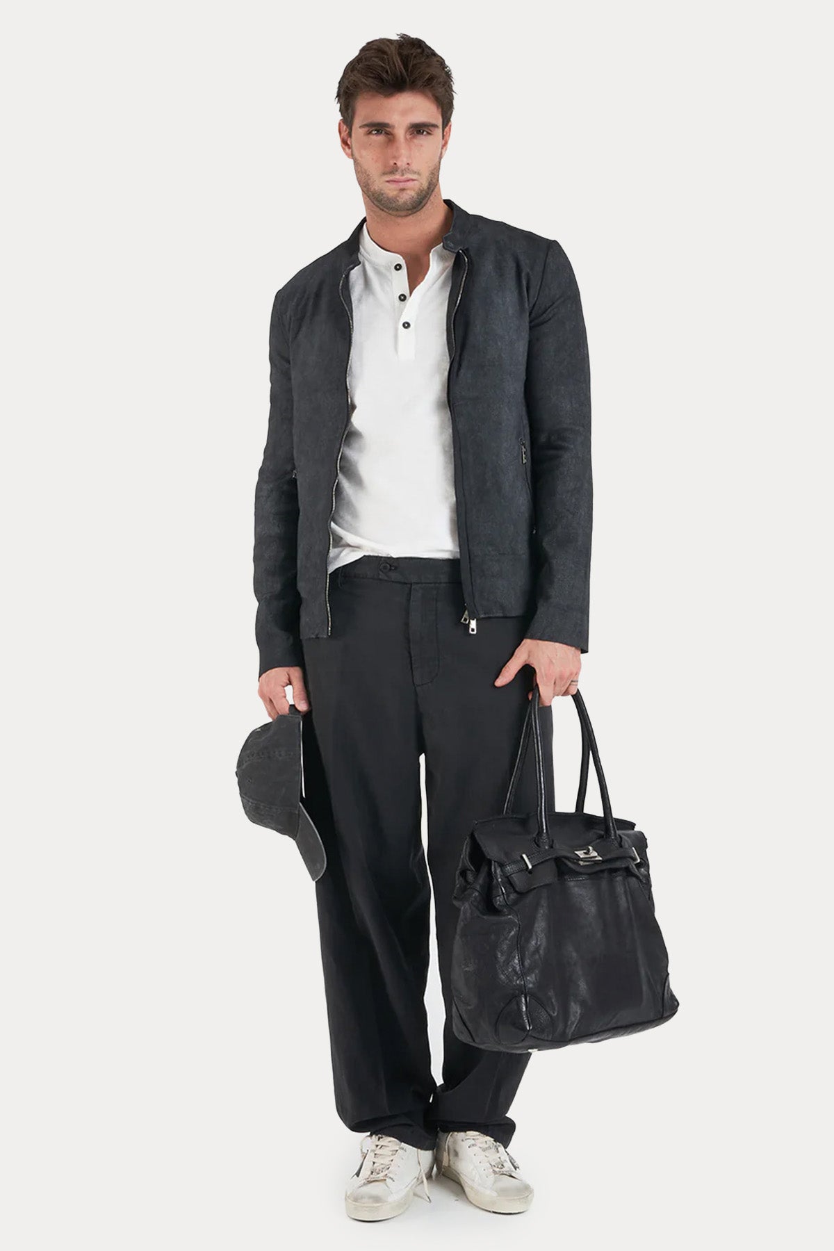 Dondup Relaxed Fit Yandan Cepli Keten Pantolon