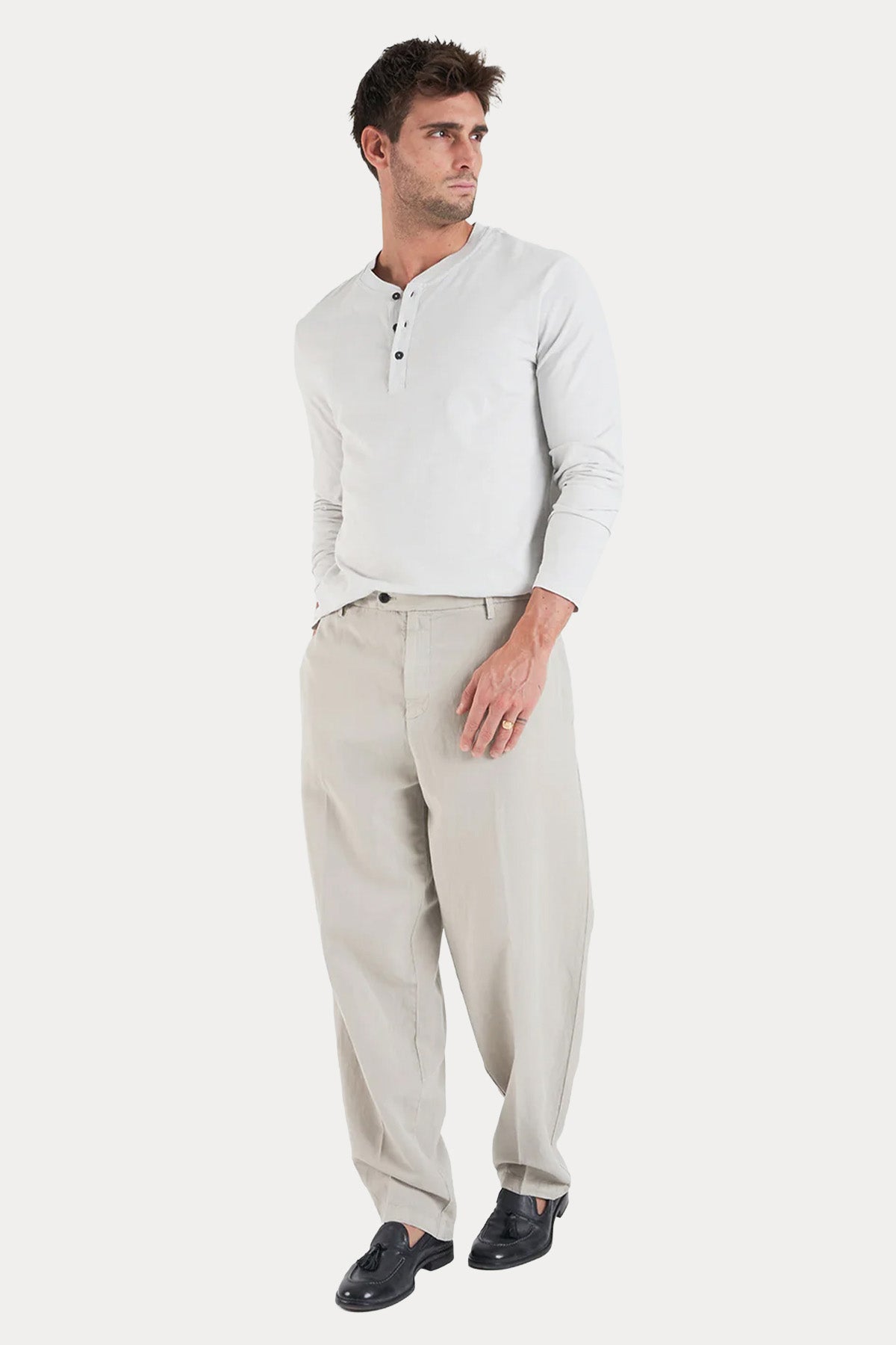 Dondup Relaxed Fit Yandan Cepli Keten Pantolon